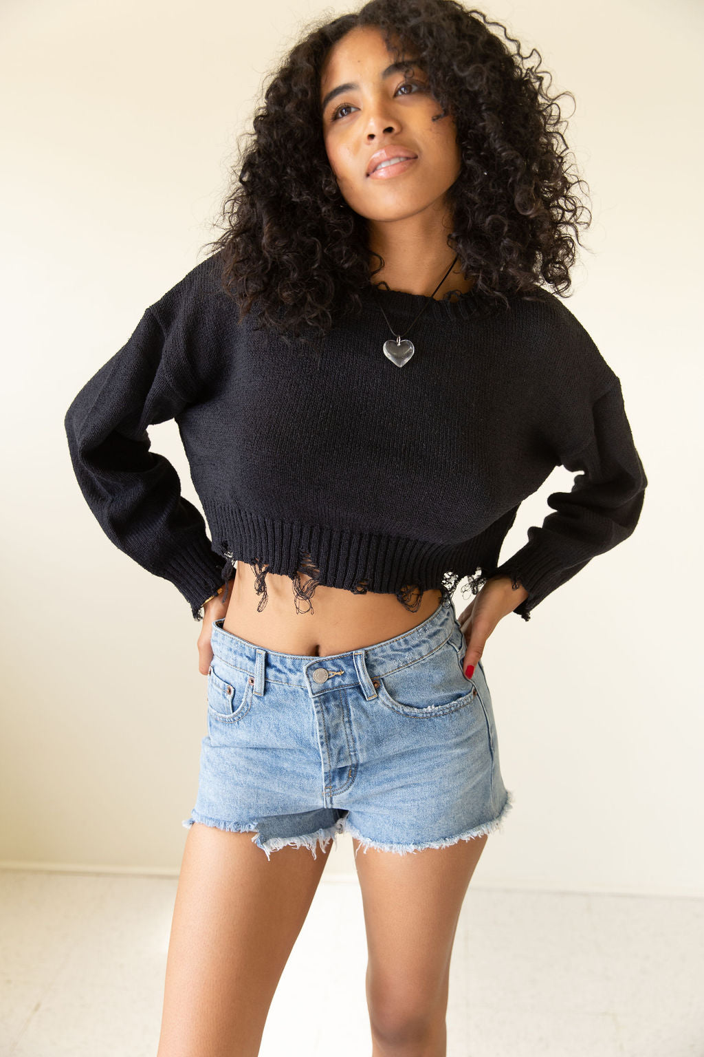Better Version Distress Crop Sweater