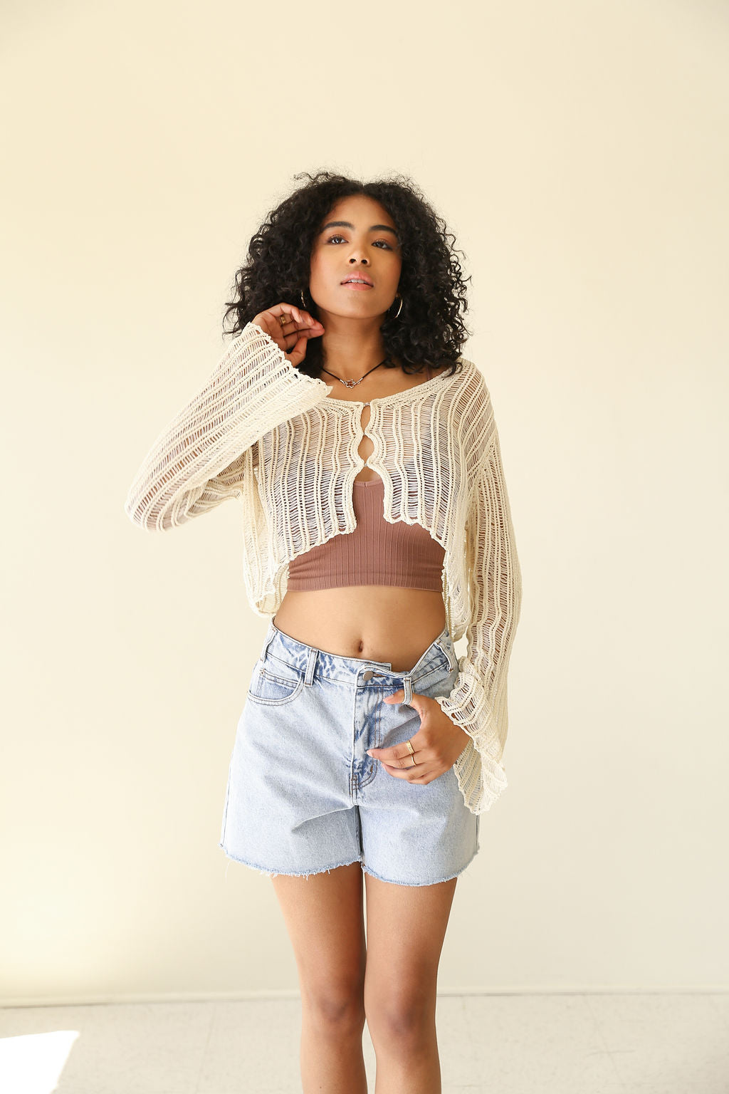 A Delight Long Sleeve Knit Crop Top
