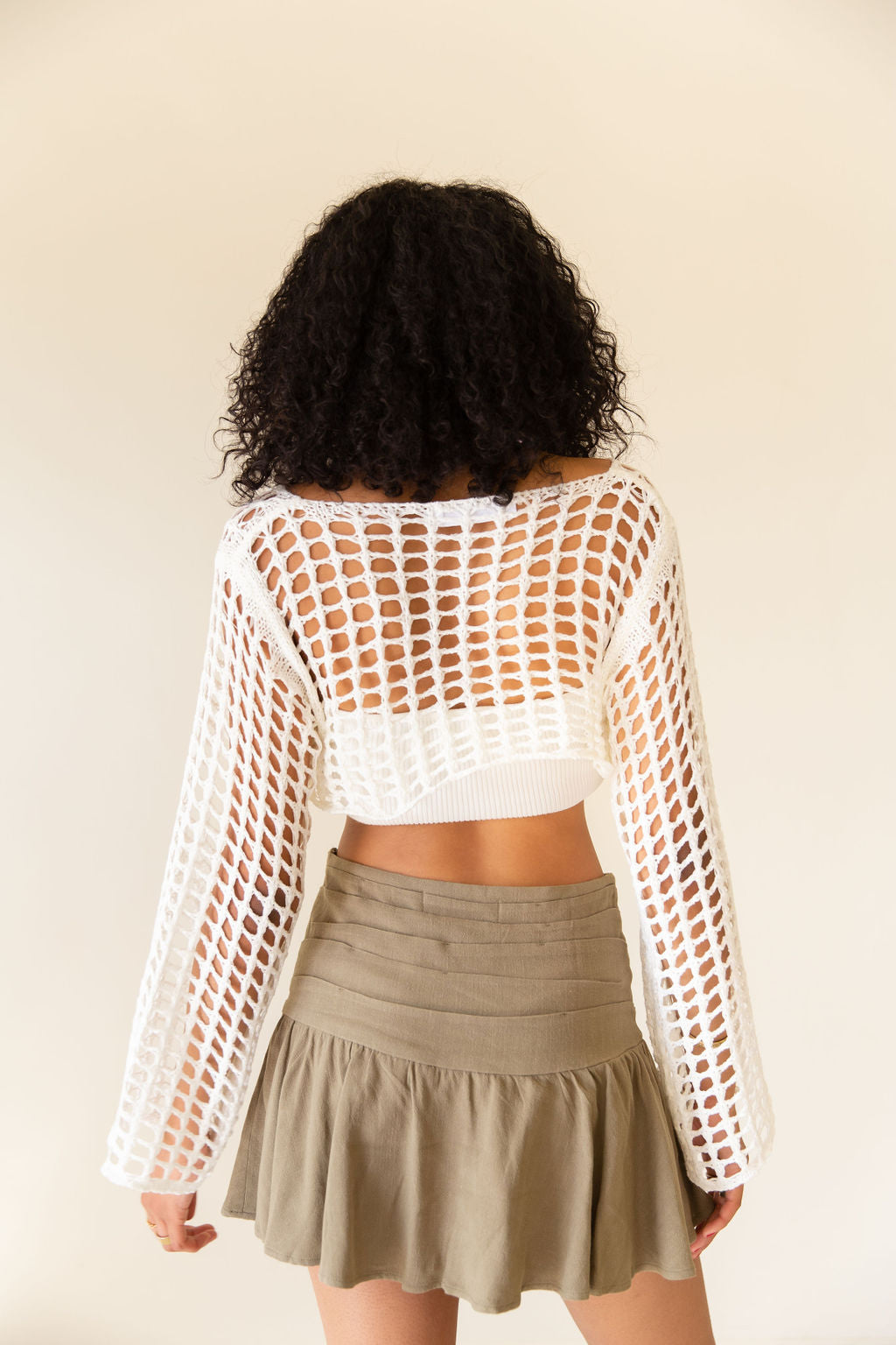 Always Listening Crochet Super Crop Sweater