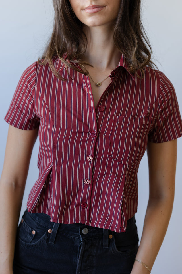 Striped Button Up Top
