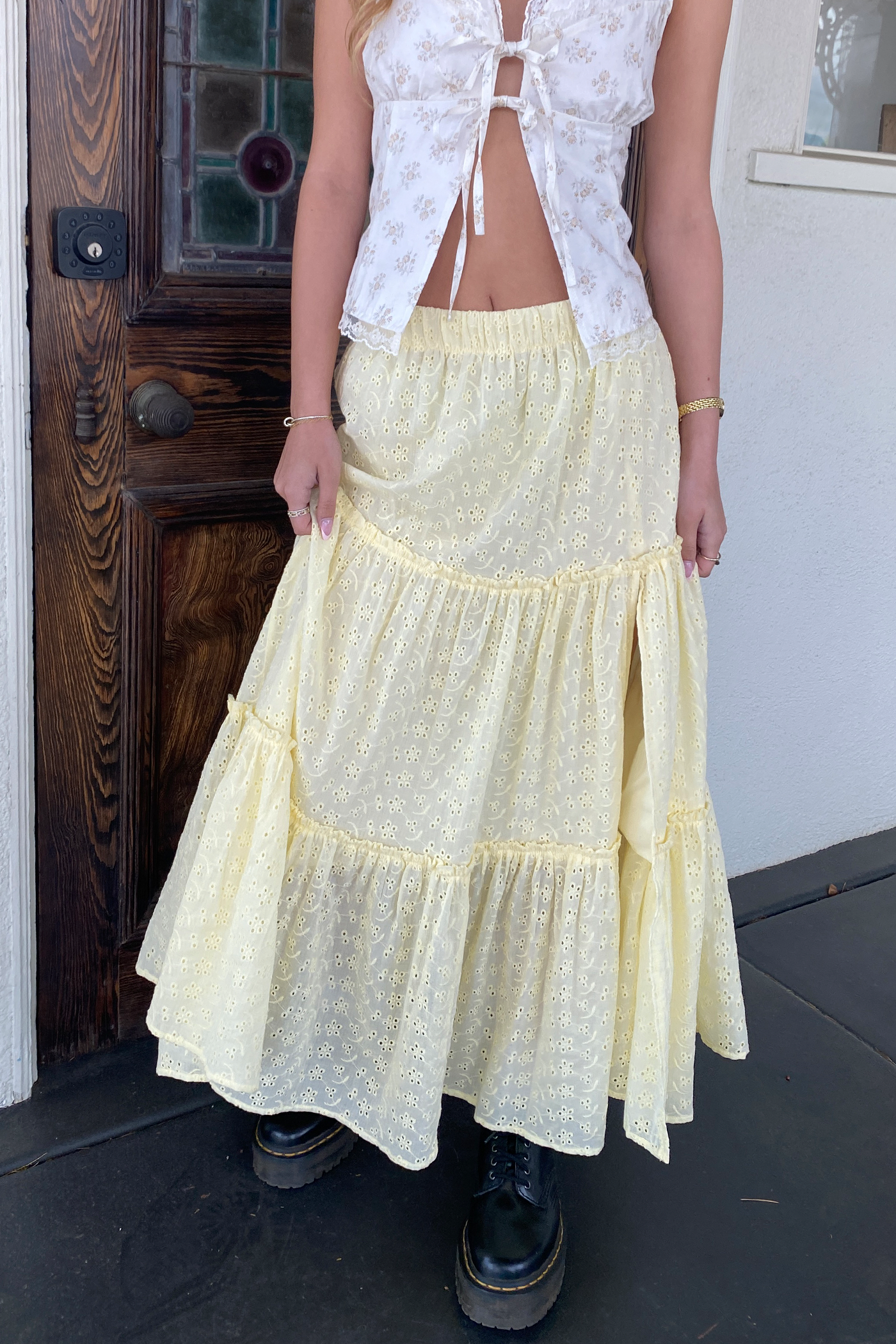 Eyelet Maxi Skirt