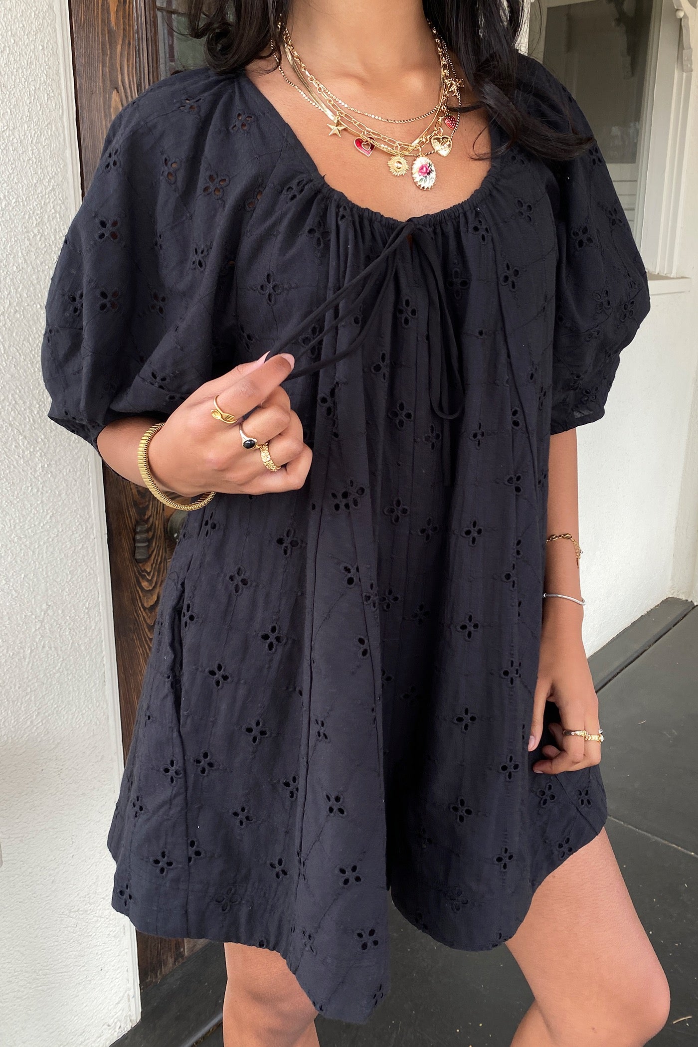 Oversized Puff Sleeve Romper by For Good