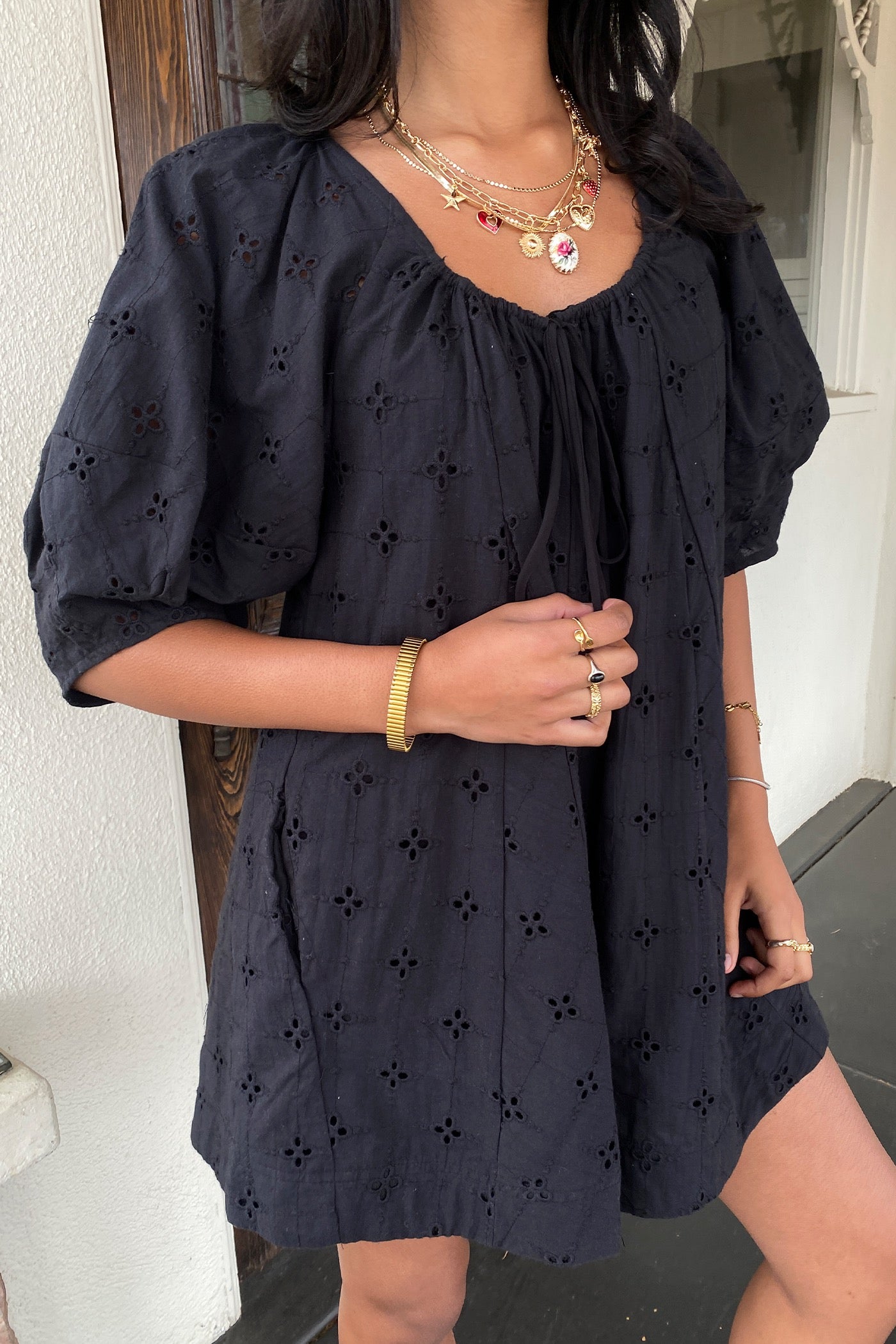 Oversized Puff Sleeve Romper by For Good