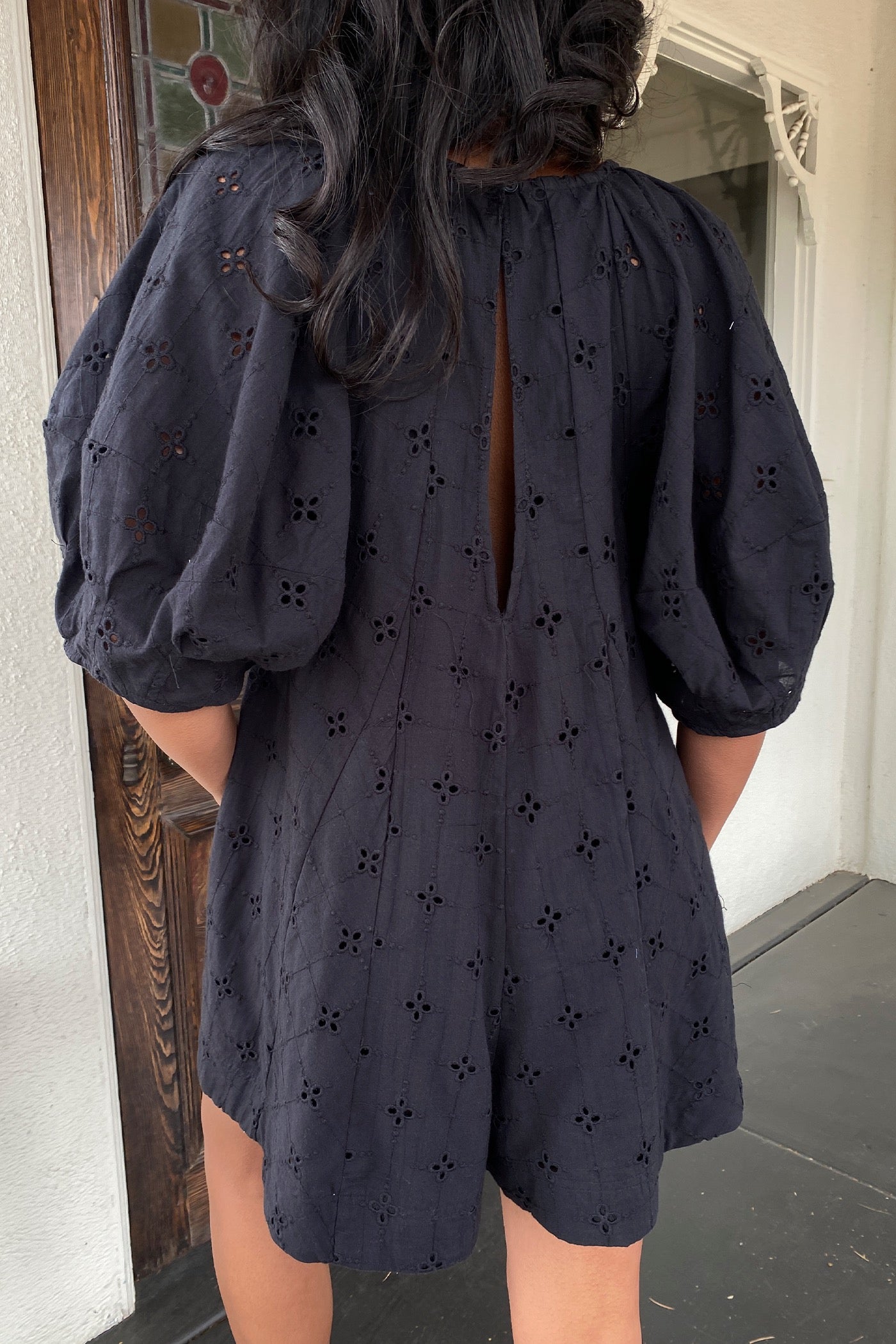 Oversized Puff Sleeve Romper by For Good