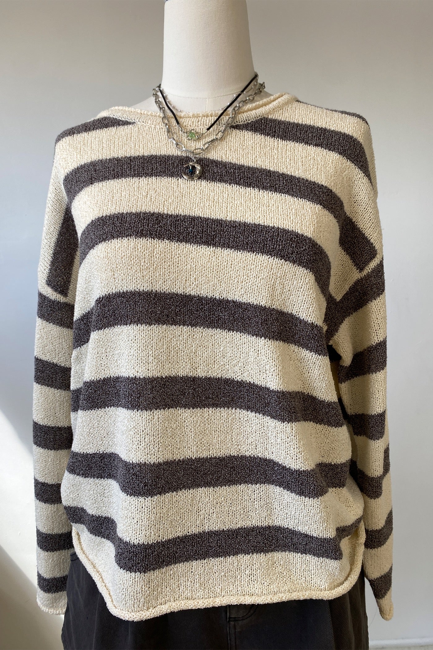 Striped Knit Sweater by For Good