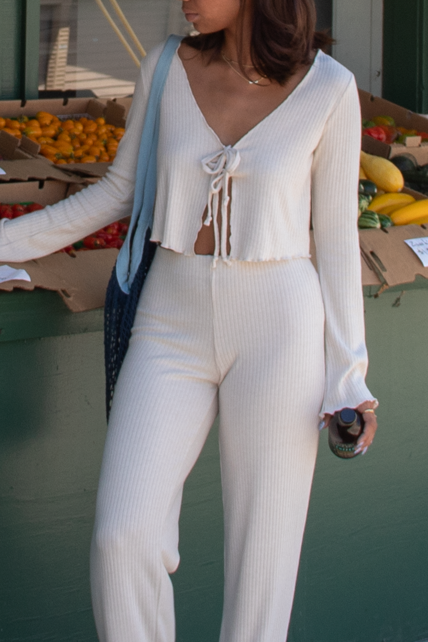 Long Sleeve Split Front Top
