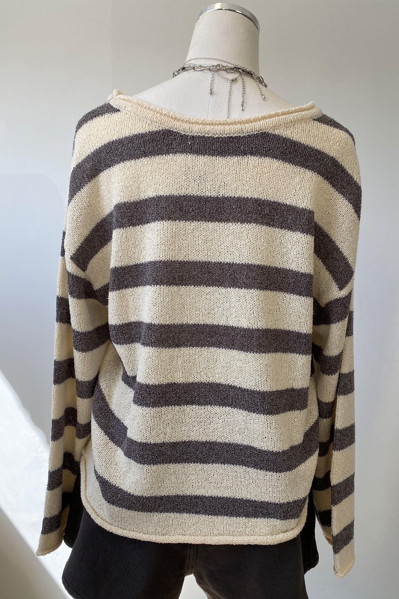 Striped Knit Sweater by For Good