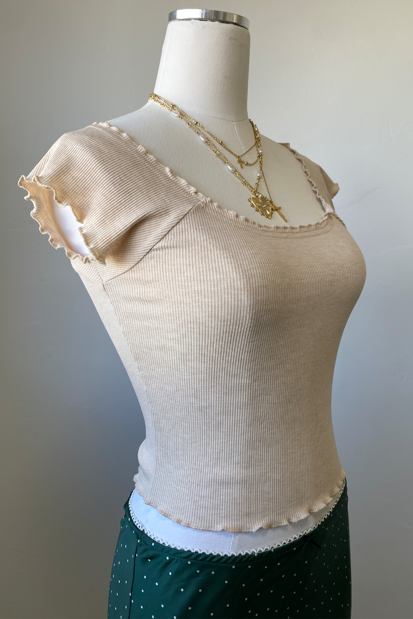 Basic Lettuce Leaf Ribbed Top