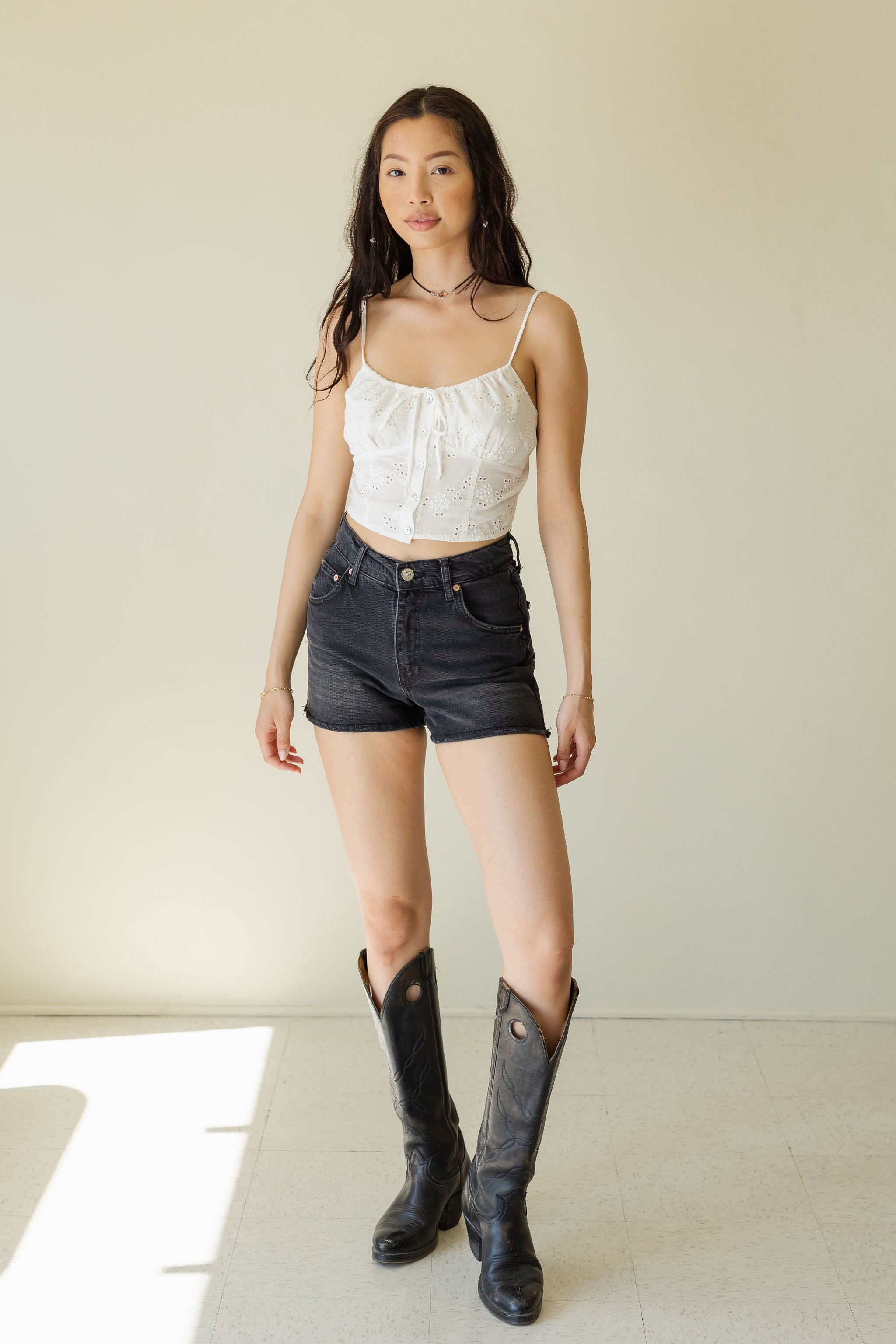 A-Line Denim Stretch Shorts by BDG