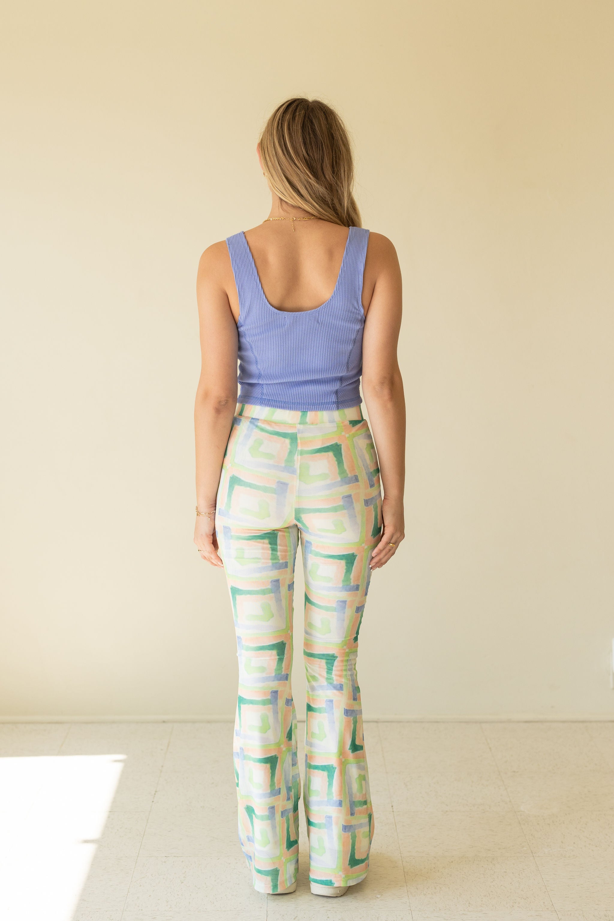 You First Geo Print Flare Pants