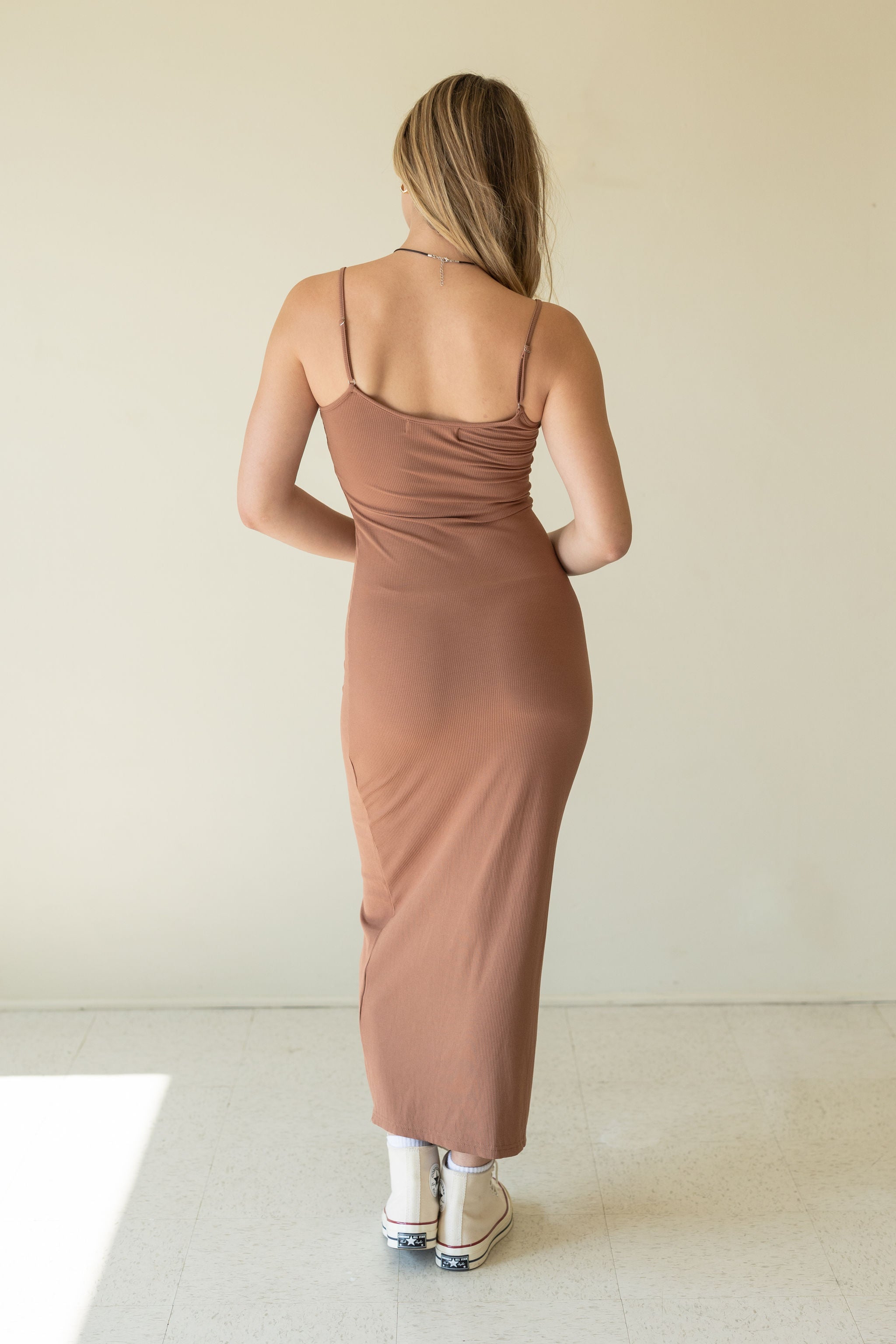 Feeling Free Ribbed Knit Maxi Dress