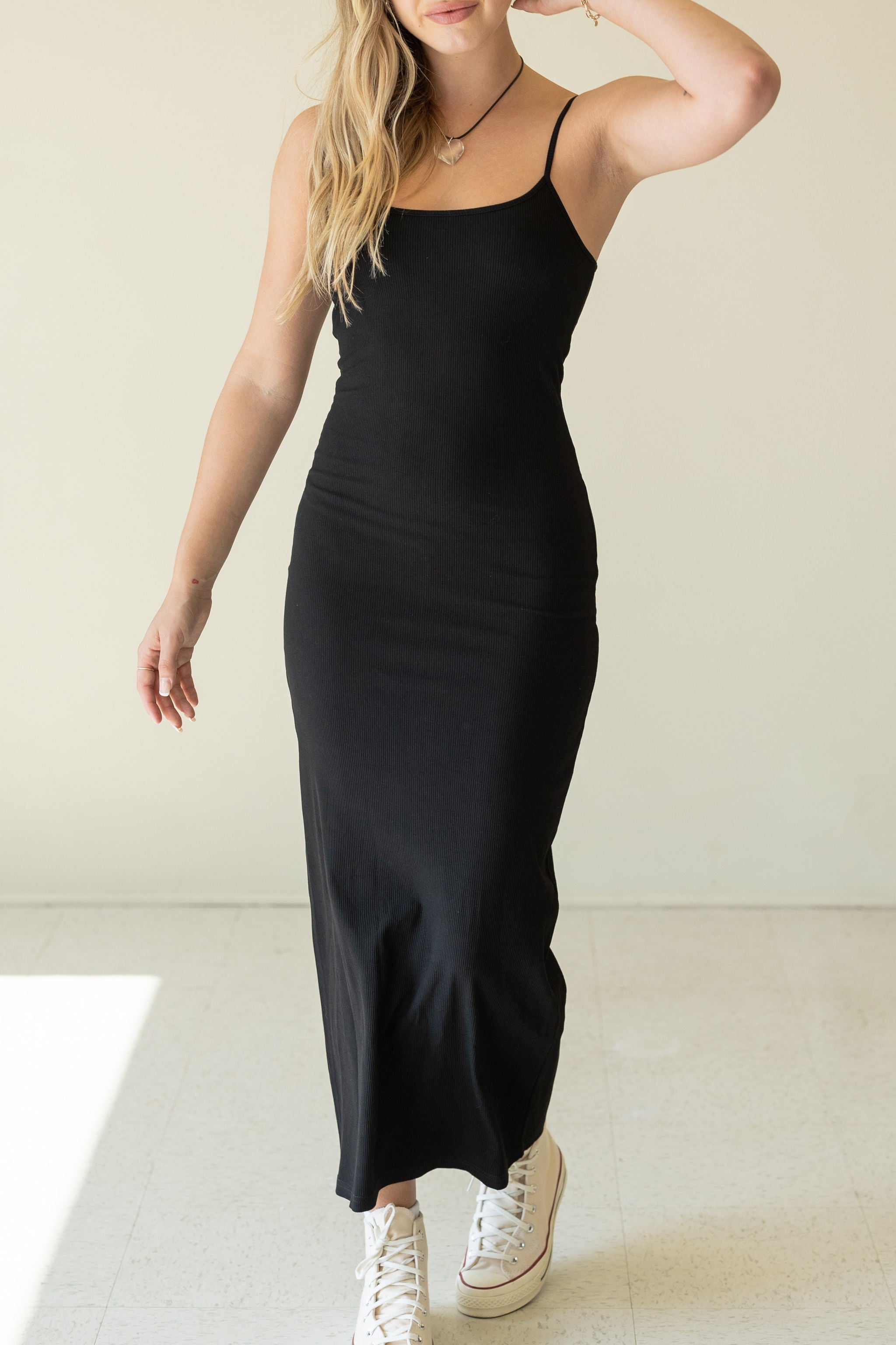 Feeling Free Ribbed Knit Maxi Dress