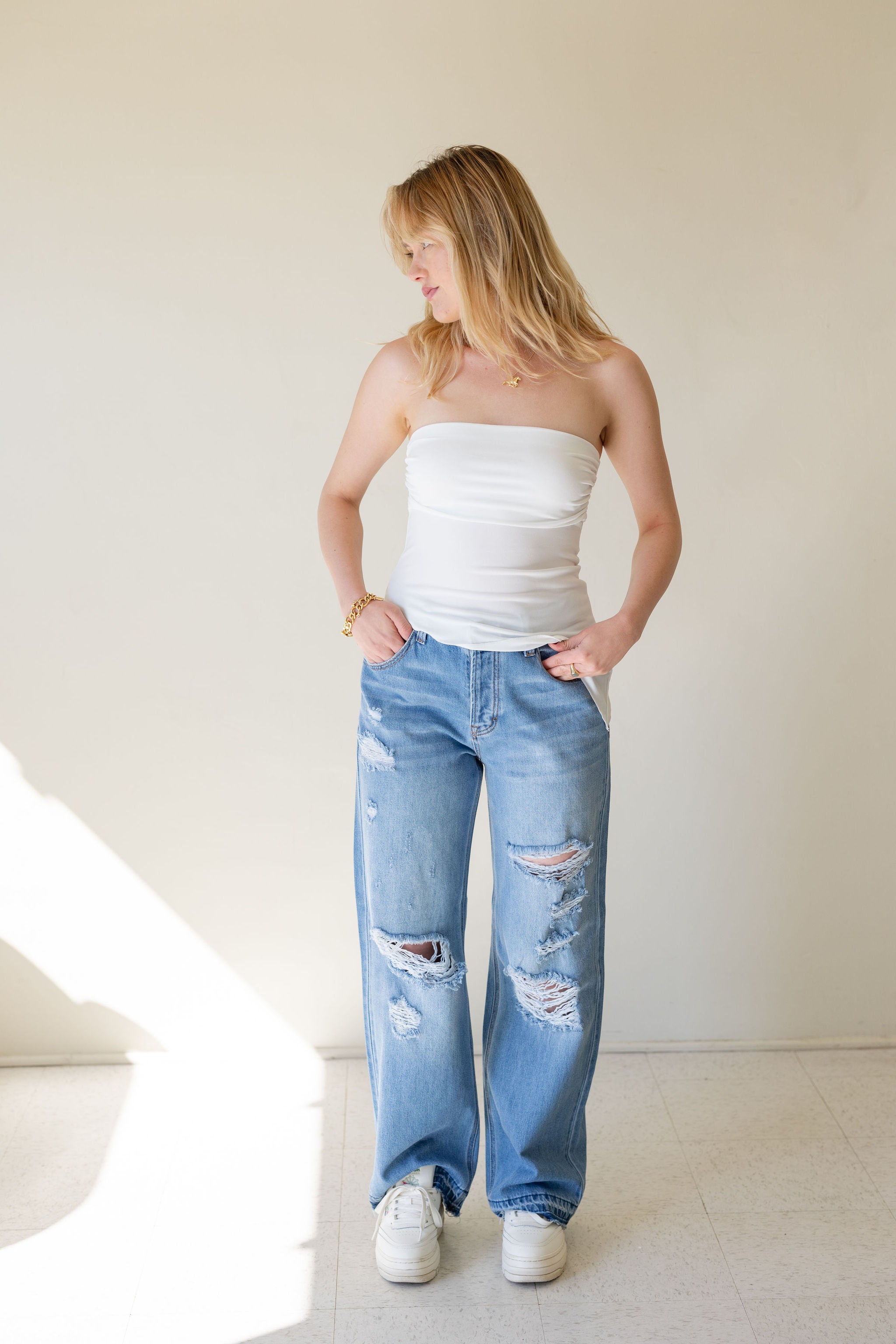Vintage Low Rise Distress Jeans by Nectar Premium Denim