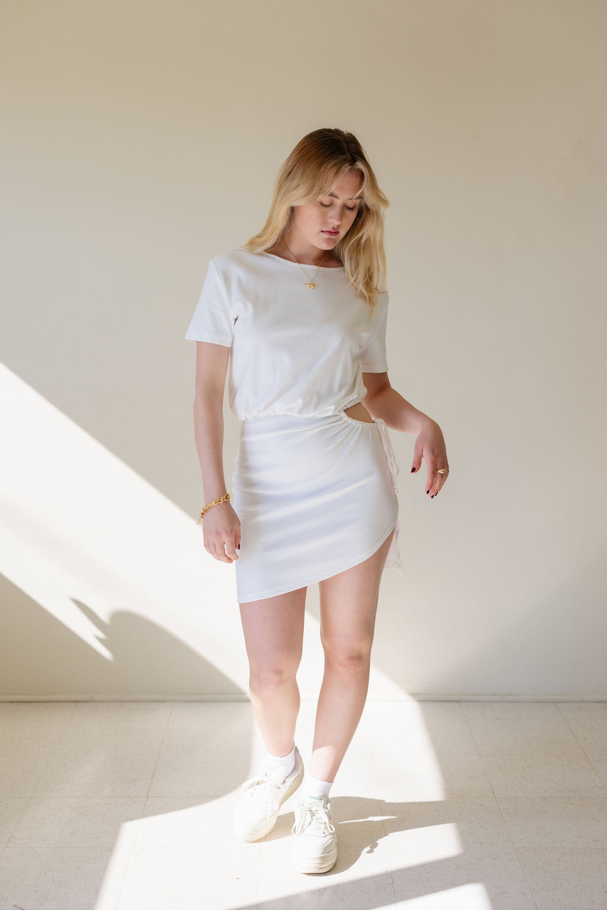 Short Sleeve 90's Cutout Dress