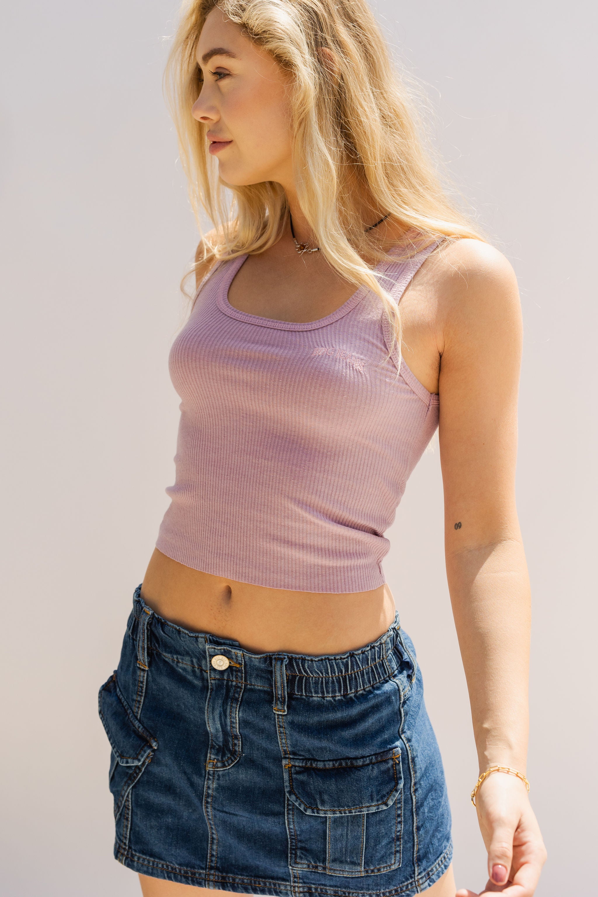 Constitch Knit Sleeveless Crop Top by BDG