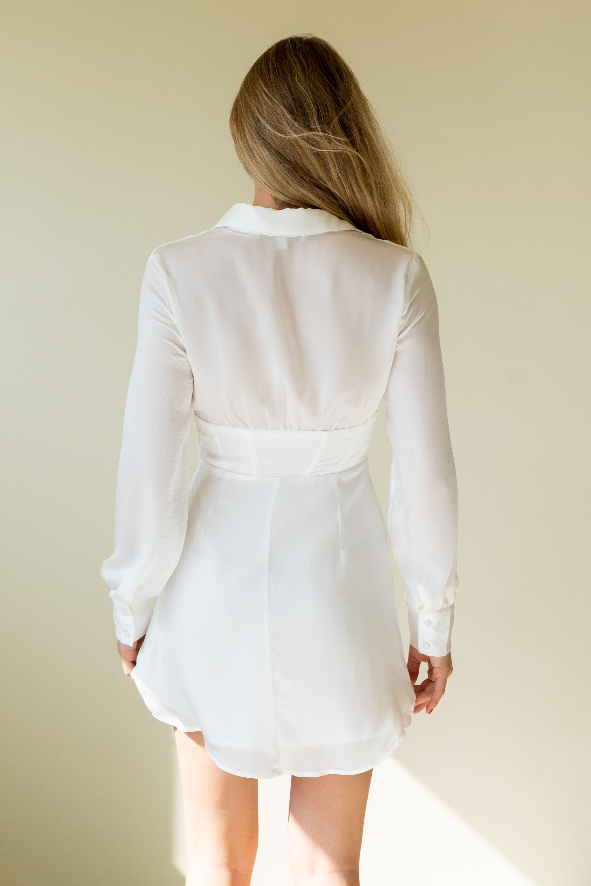 On Display Long Sleeve Corseted Tunic Dress