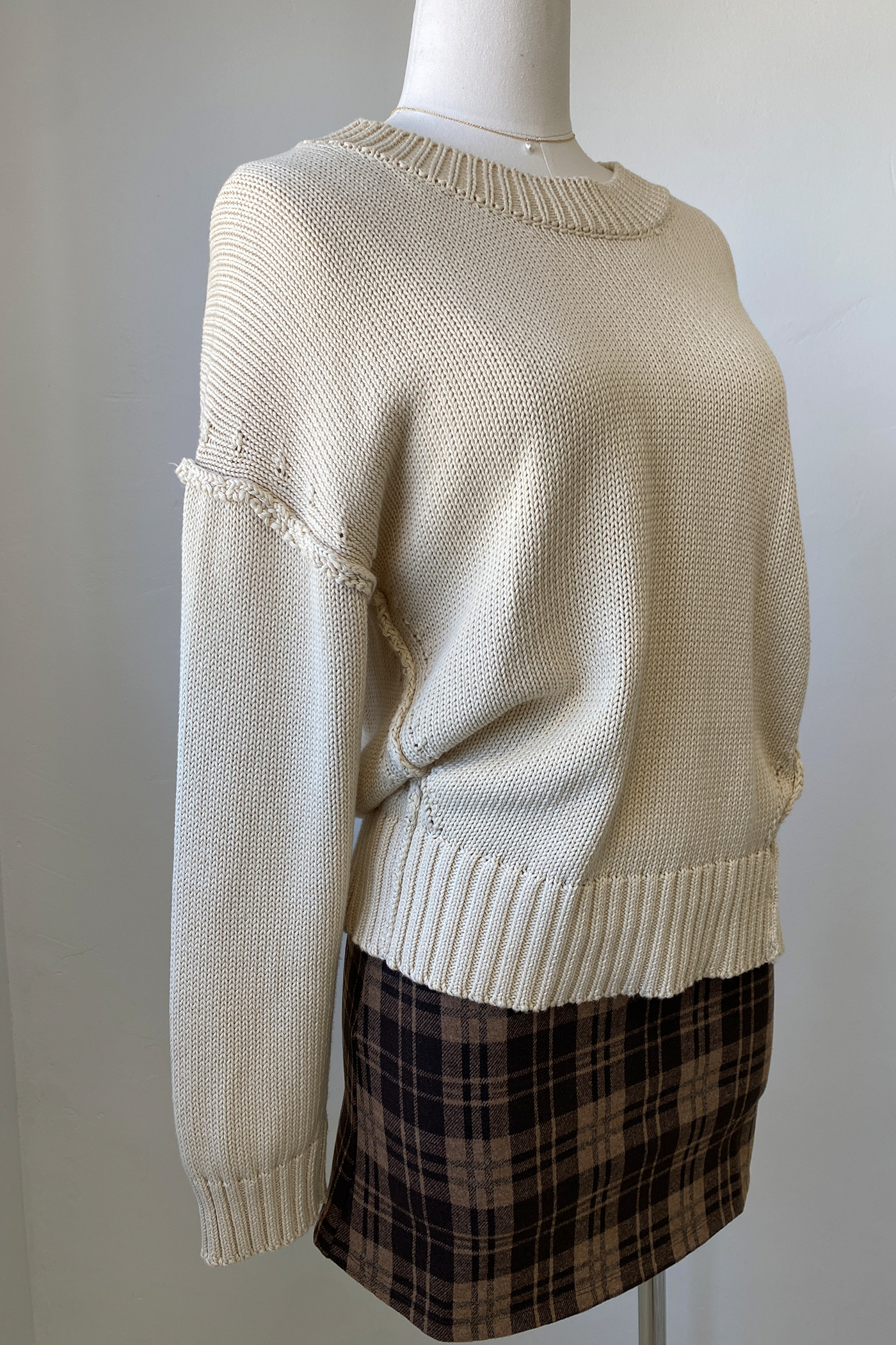 Reverse Stitch Knit Sweater