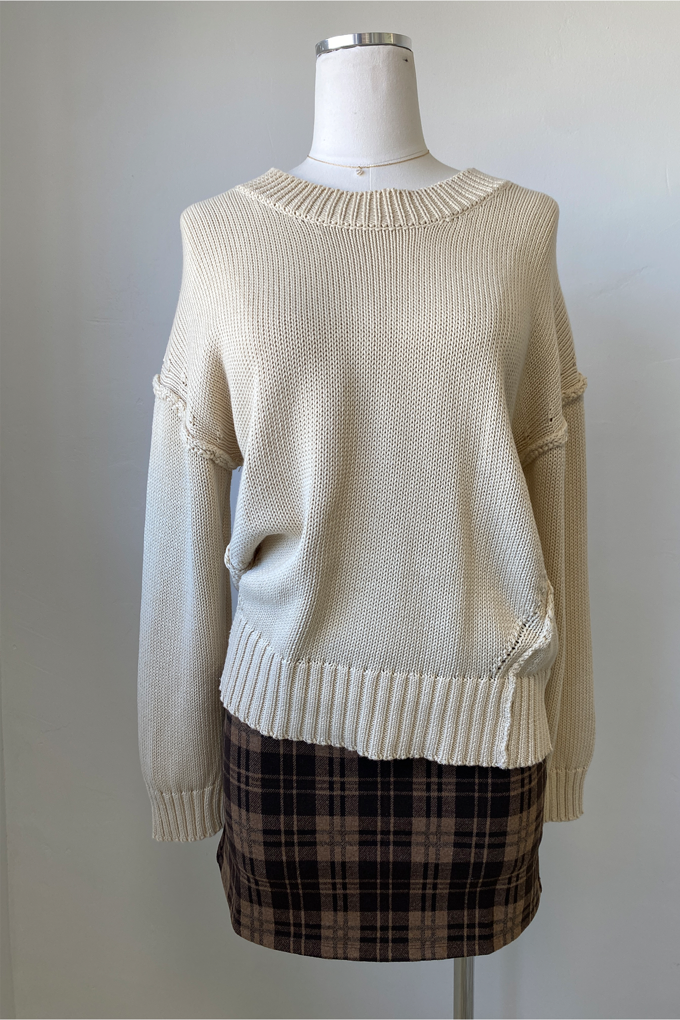 Reverse Stitch Knit Sweater