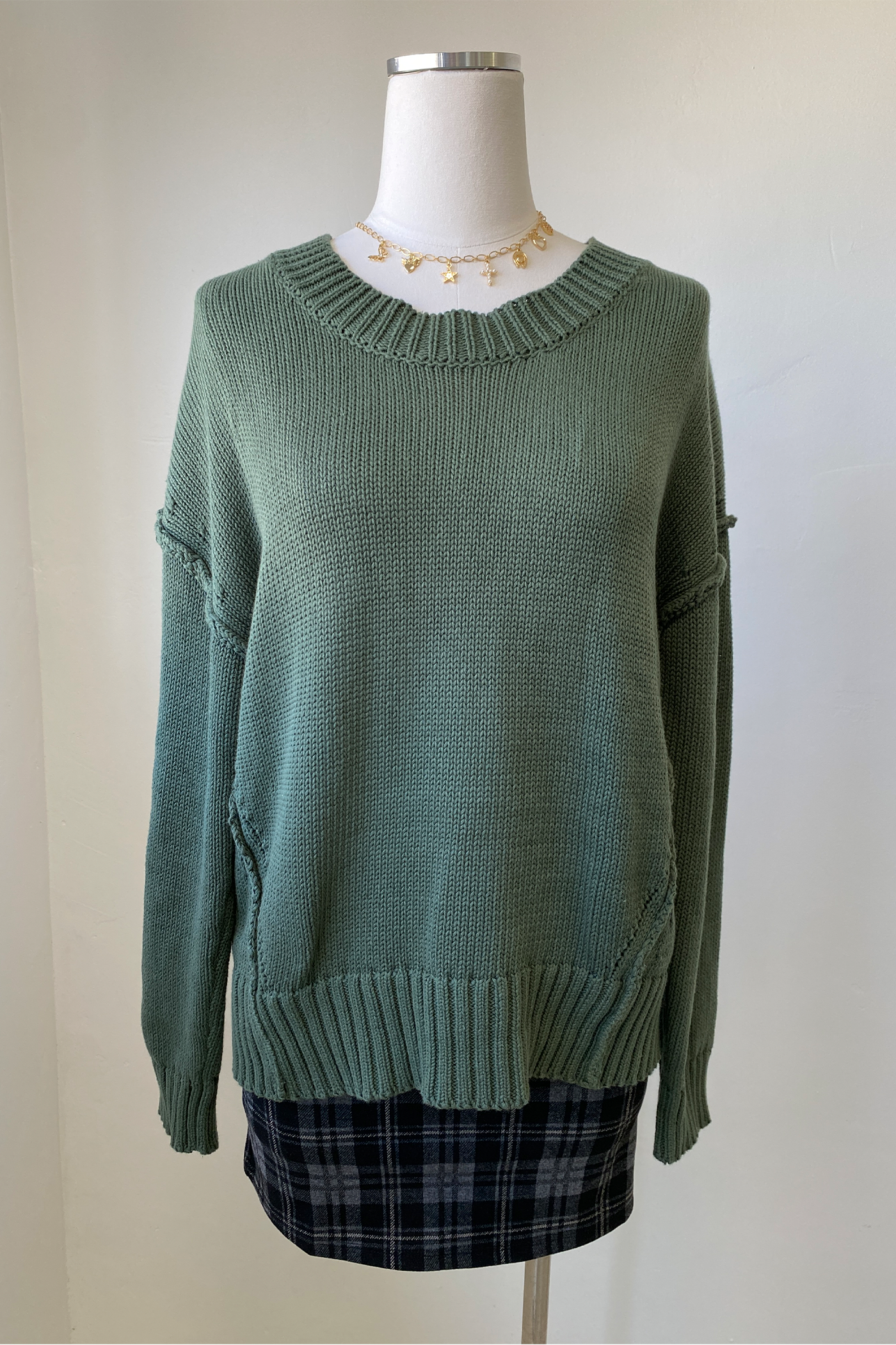 Reverse Stitch Knit Sweater