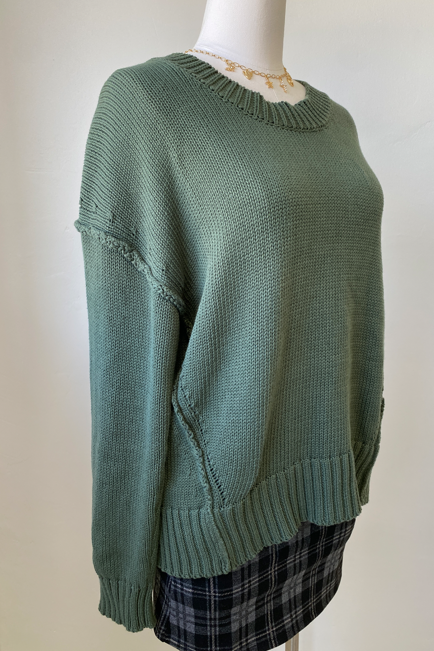 Reverse Stitch Knit Sweater