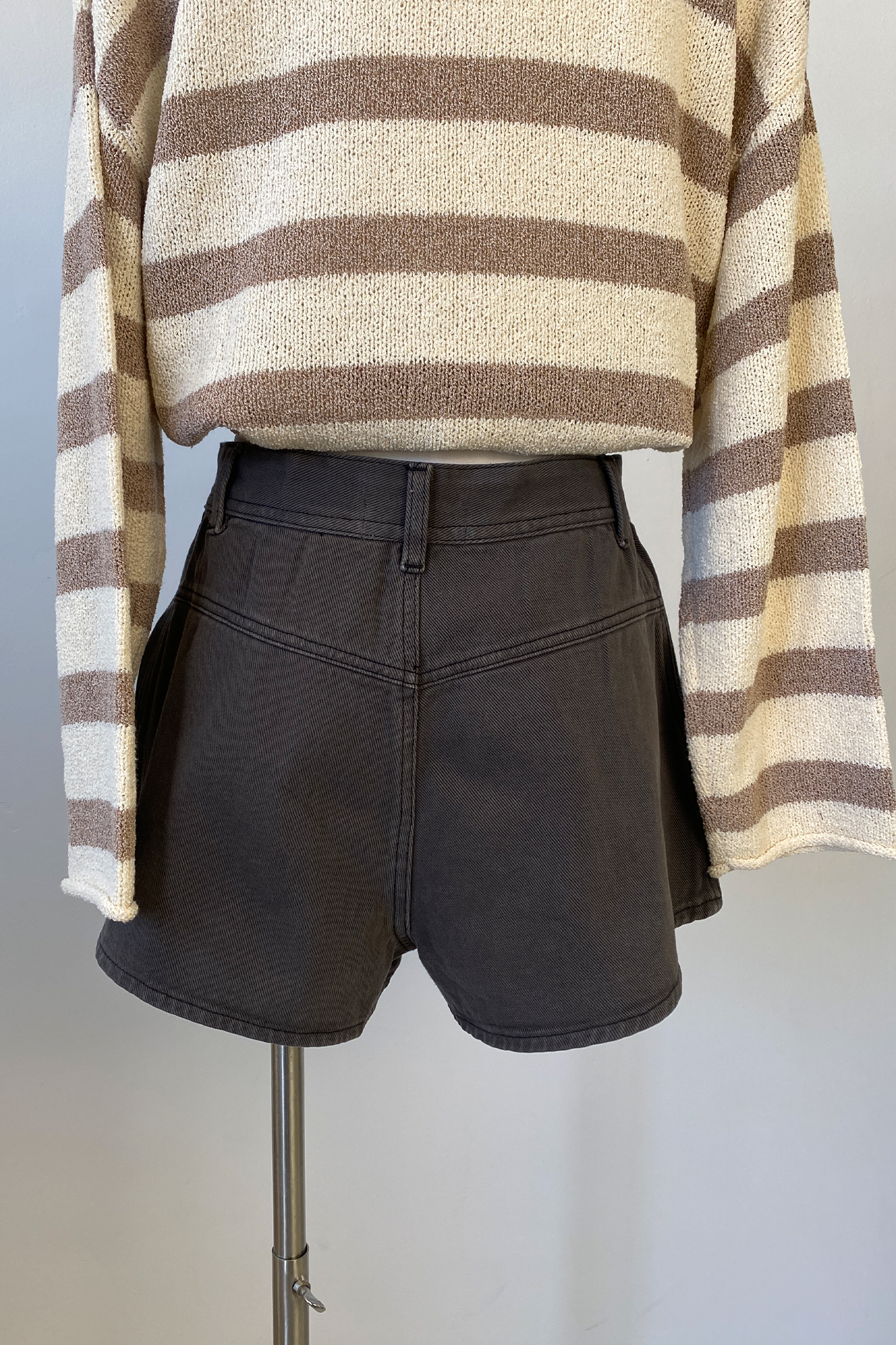 Pleated Denim Shorts by For Good