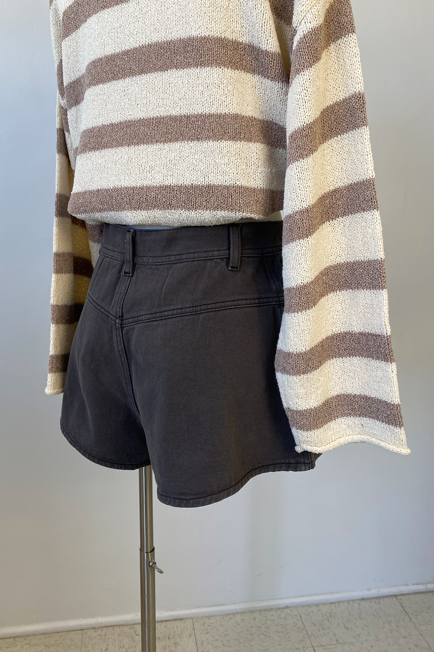 Pleated Denim Shorts by For Good