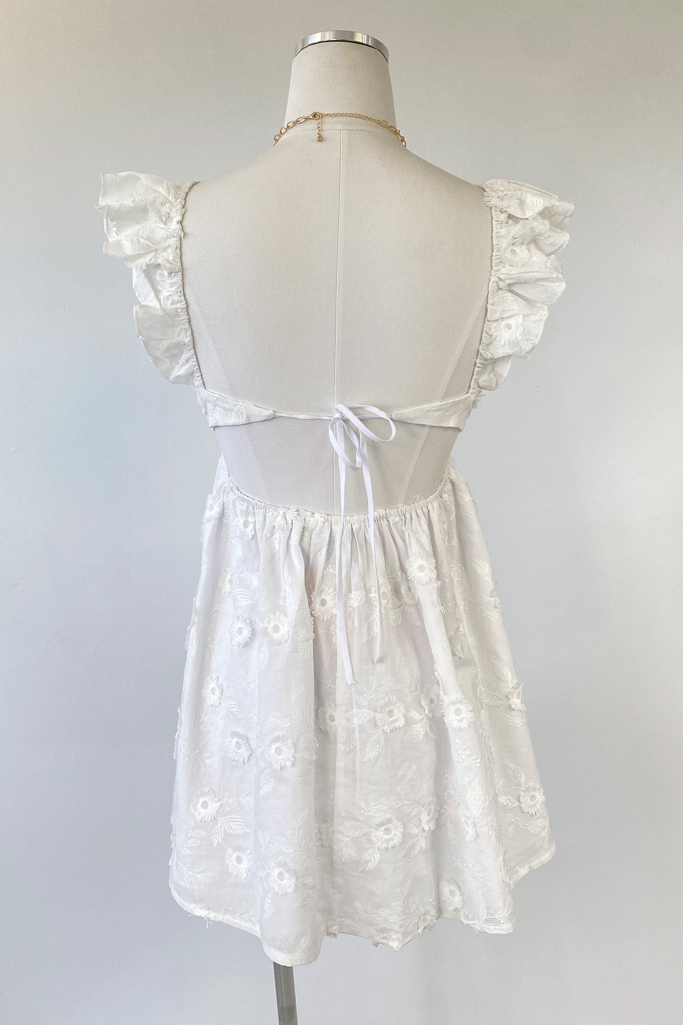 Floral Embroidered Mini Dress