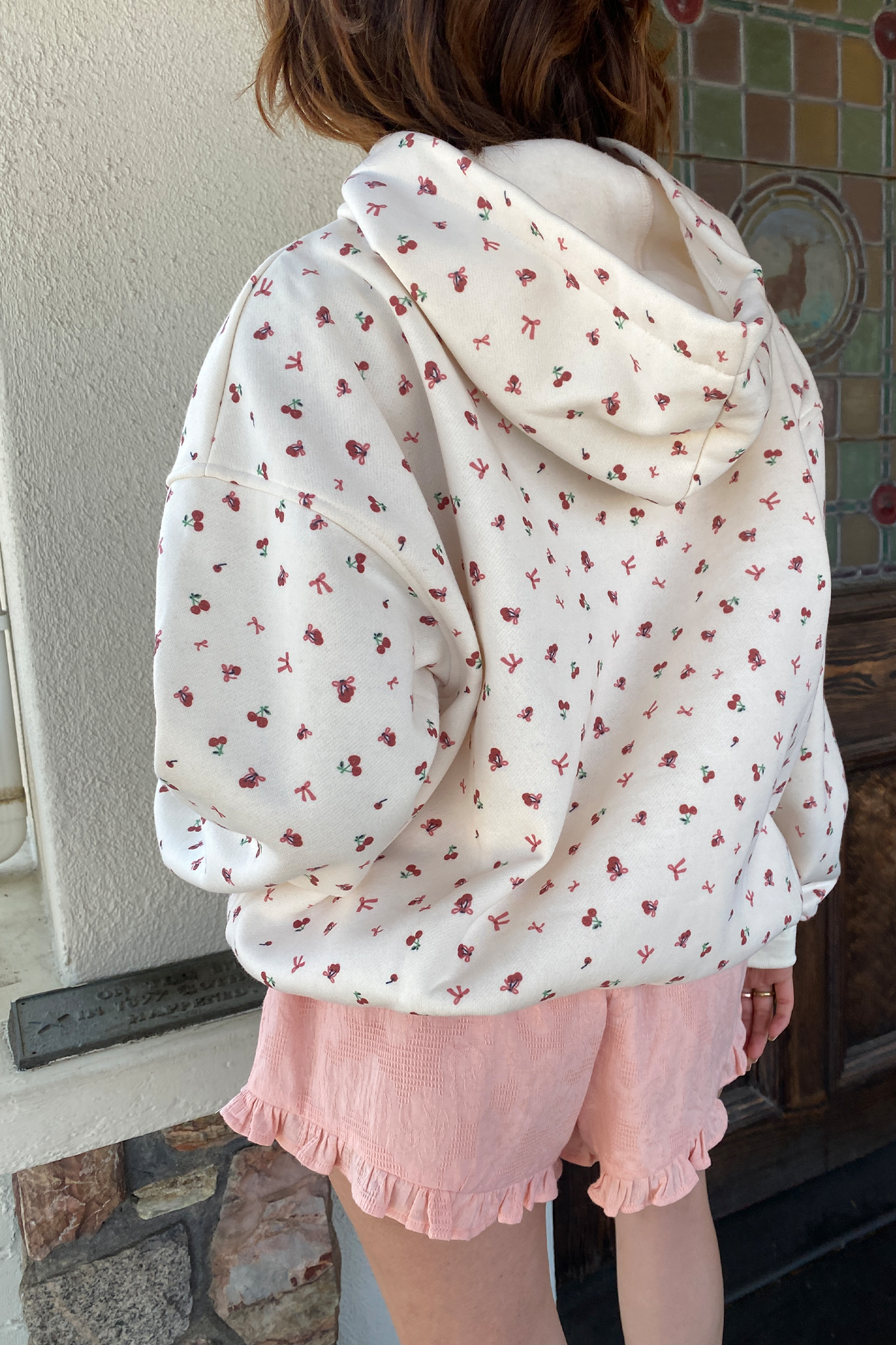 Cherry & Bow Print Hoodie
