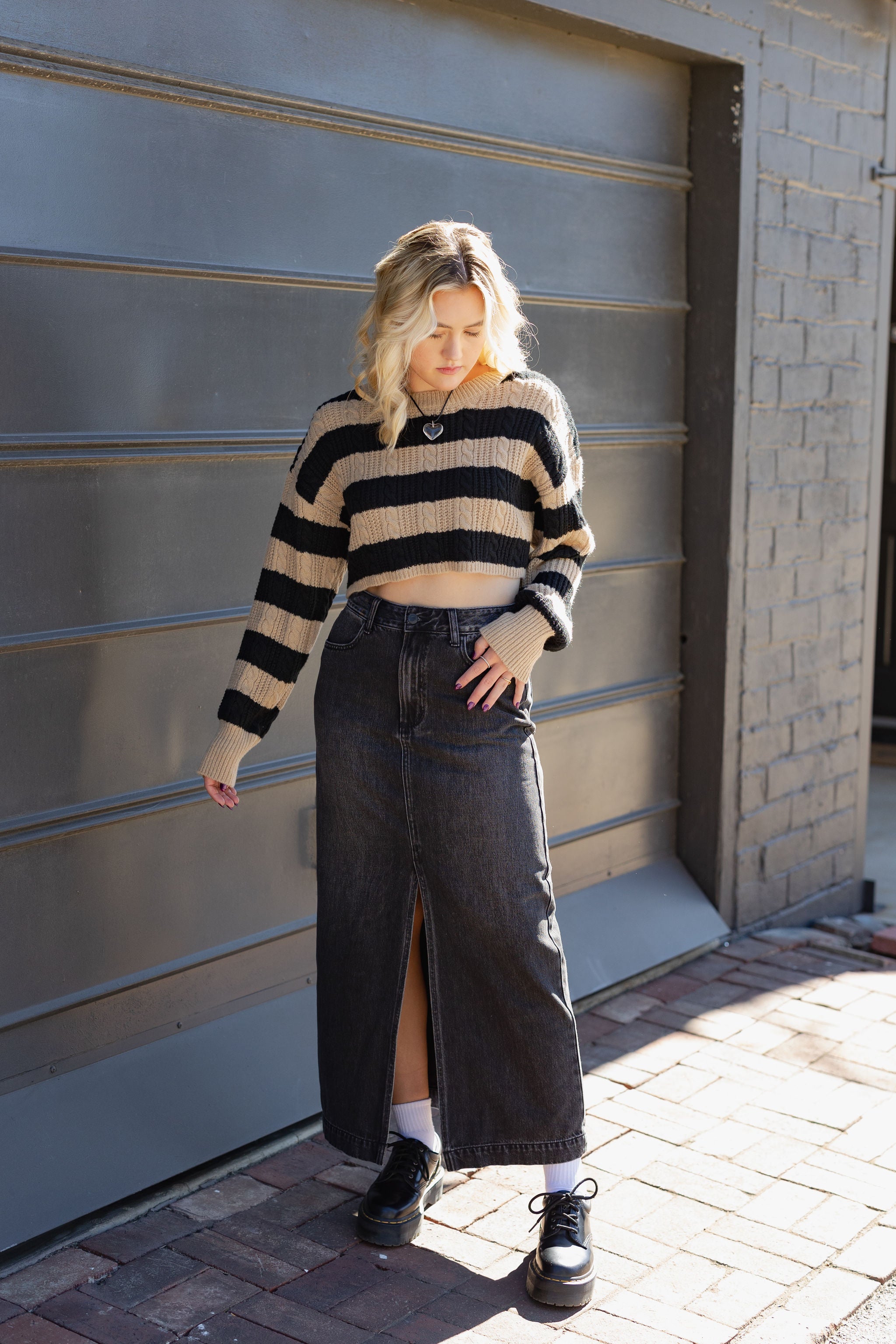 Keep Going Striped Crop Sweater