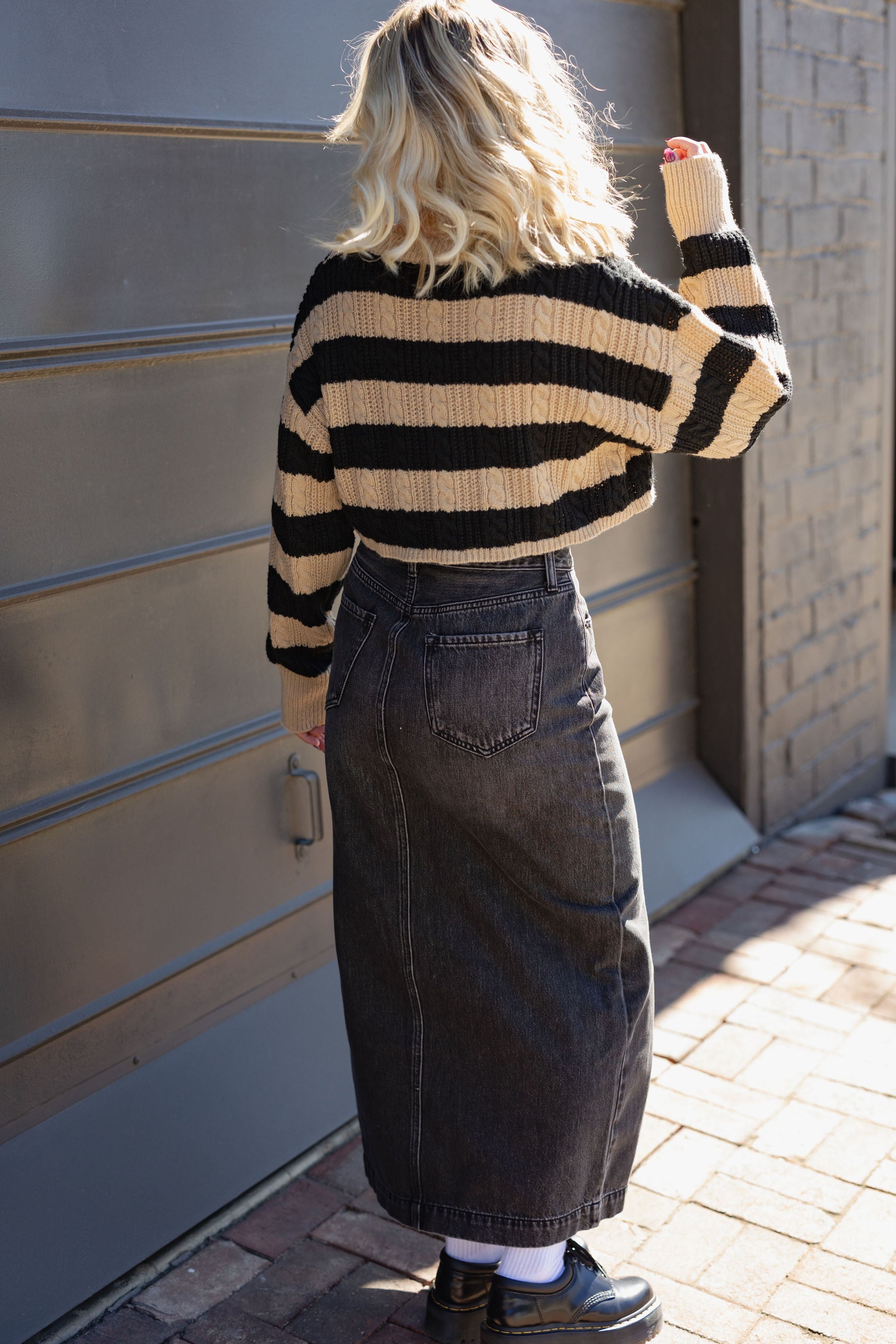Keep Going Striped Crop Sweater