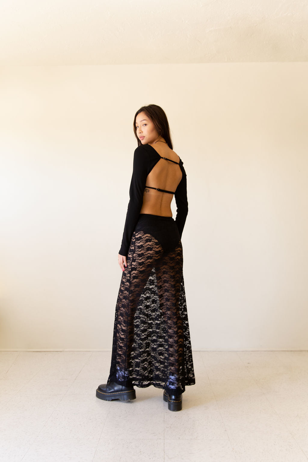 Bad Company Sheer Floral Maxi Skirt