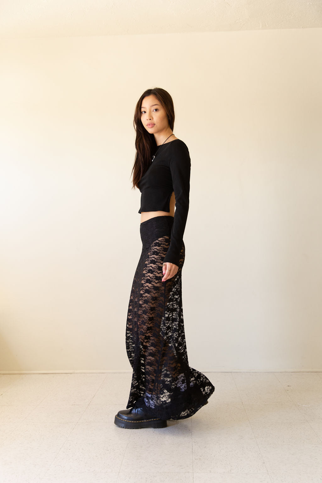 Bad Company Sheer Floral Maxi Skirt