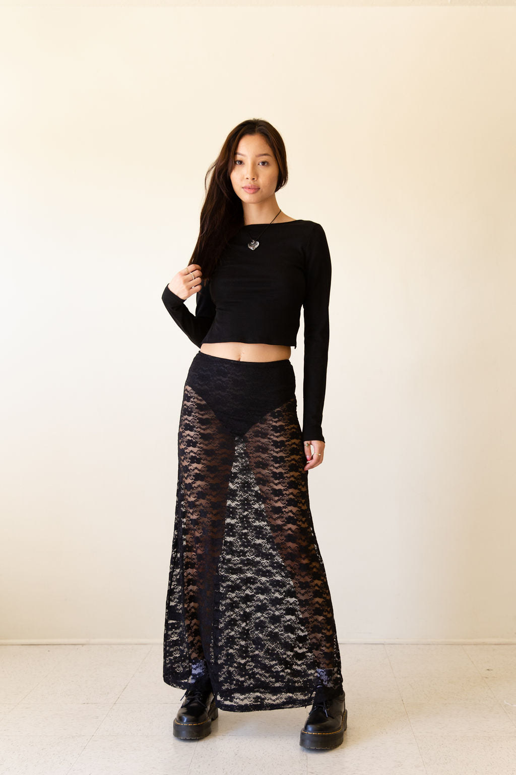 Bad Company Sheer Floral Maxi Skirt