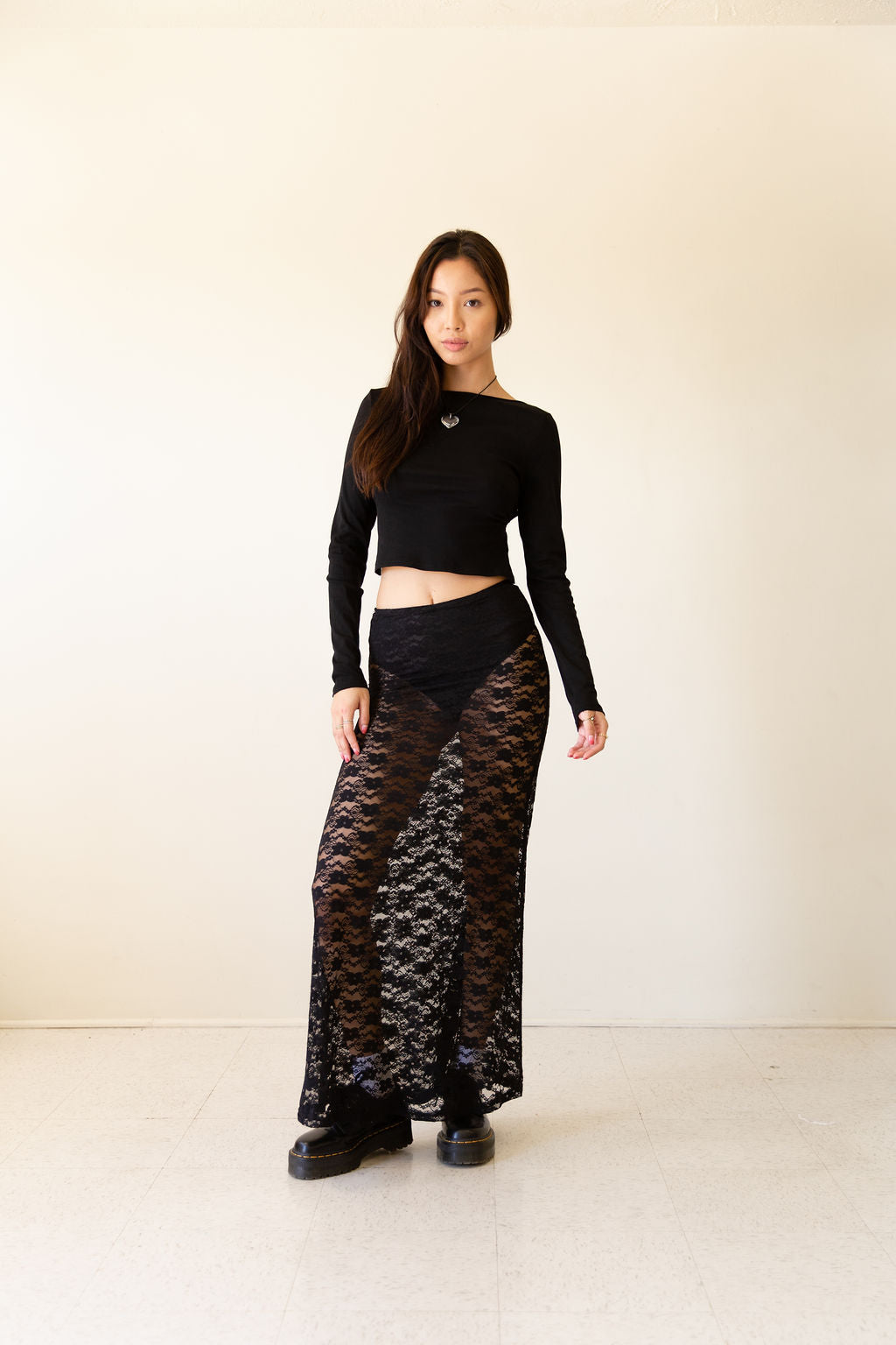 Bad Company Sheer Floral Maxi Skirt