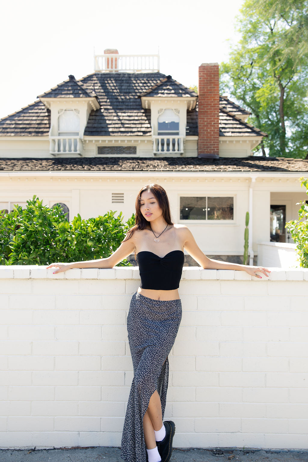Another Night Dot Print Maxi Skirt