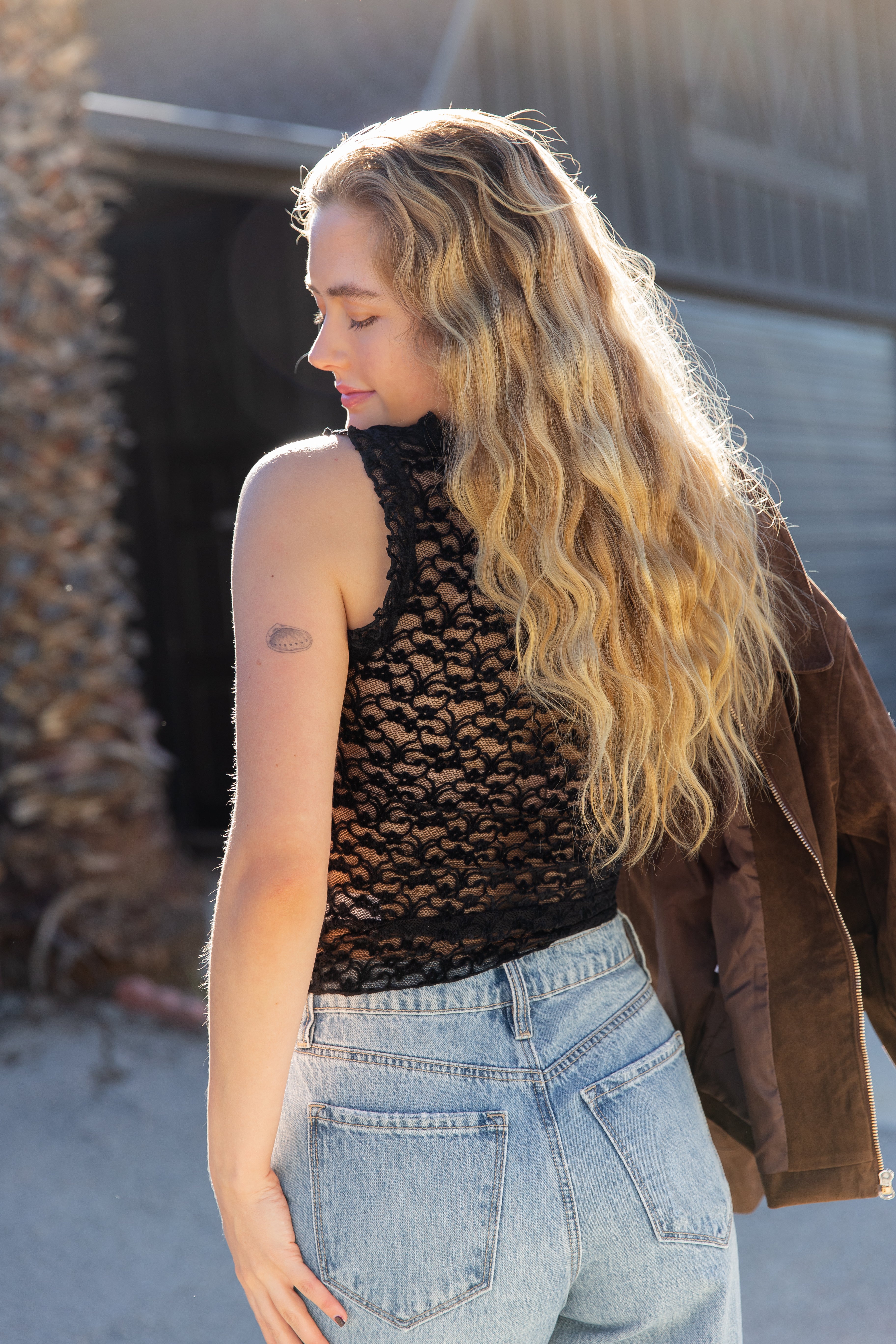 Sheer Lace Sleeveless Top