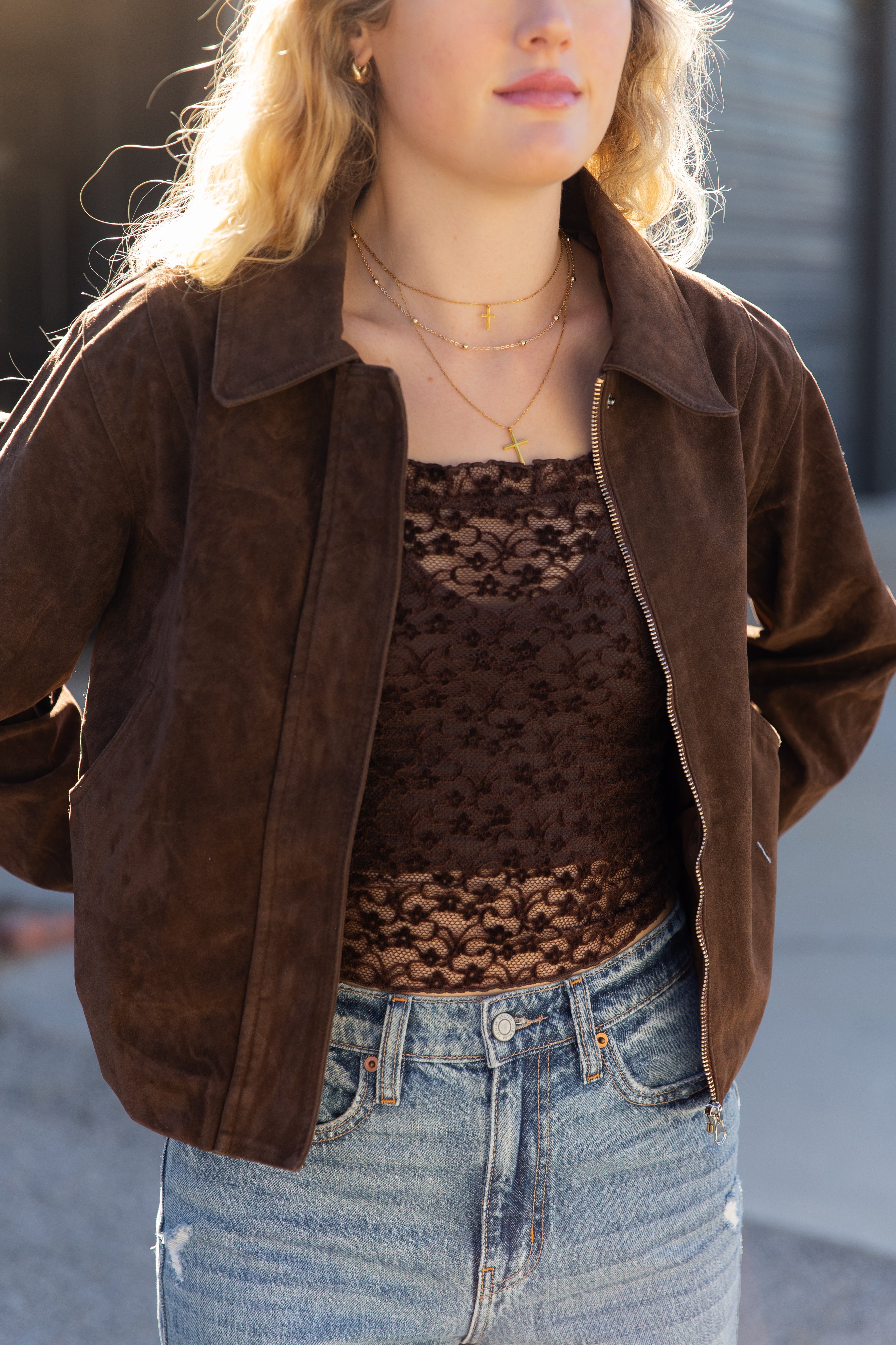 Faux Suede Jacket