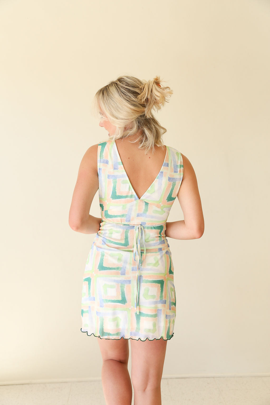 Forgive You Sleeveless Geo Print Dress