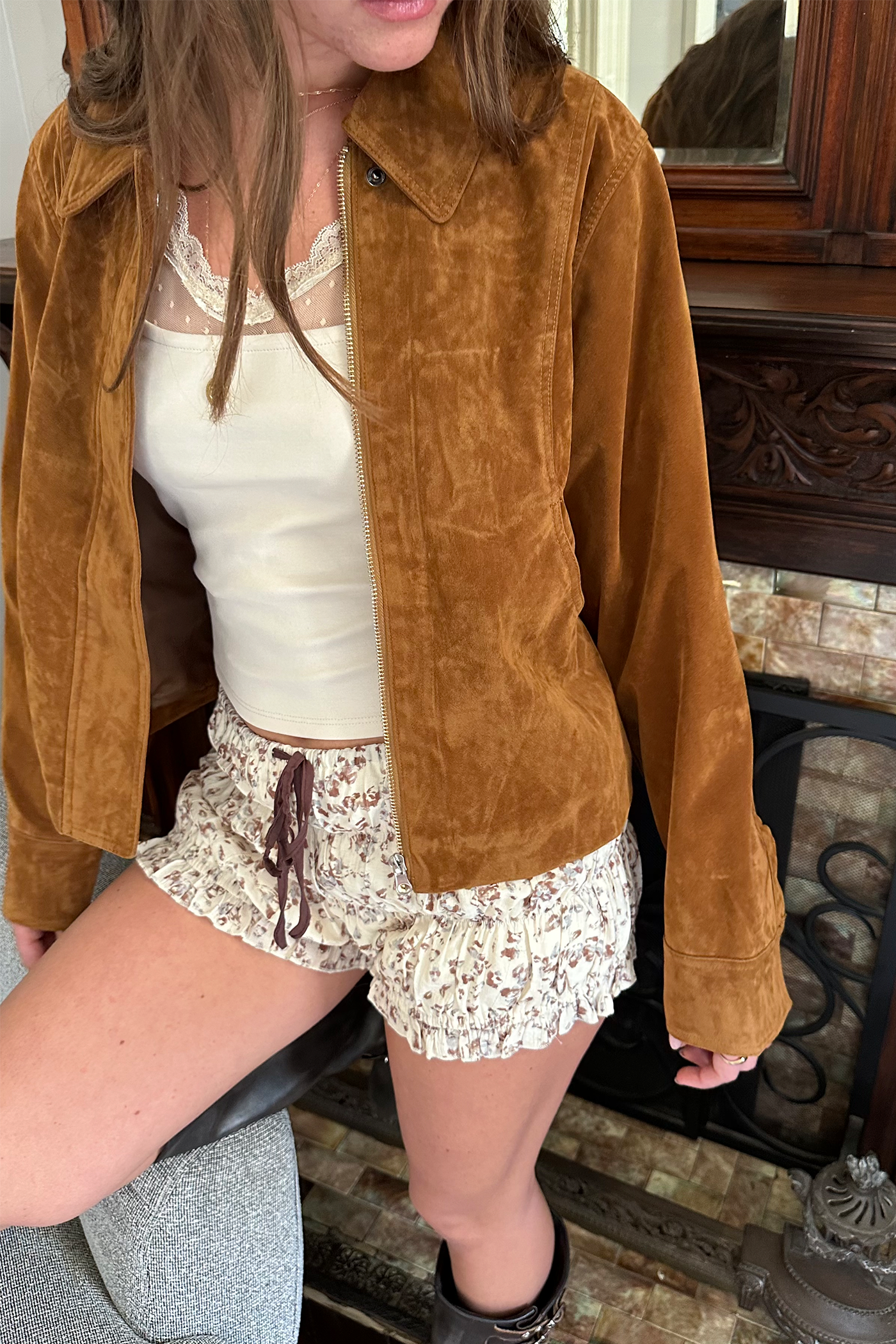 Floral Ruched Bloomer Shorts