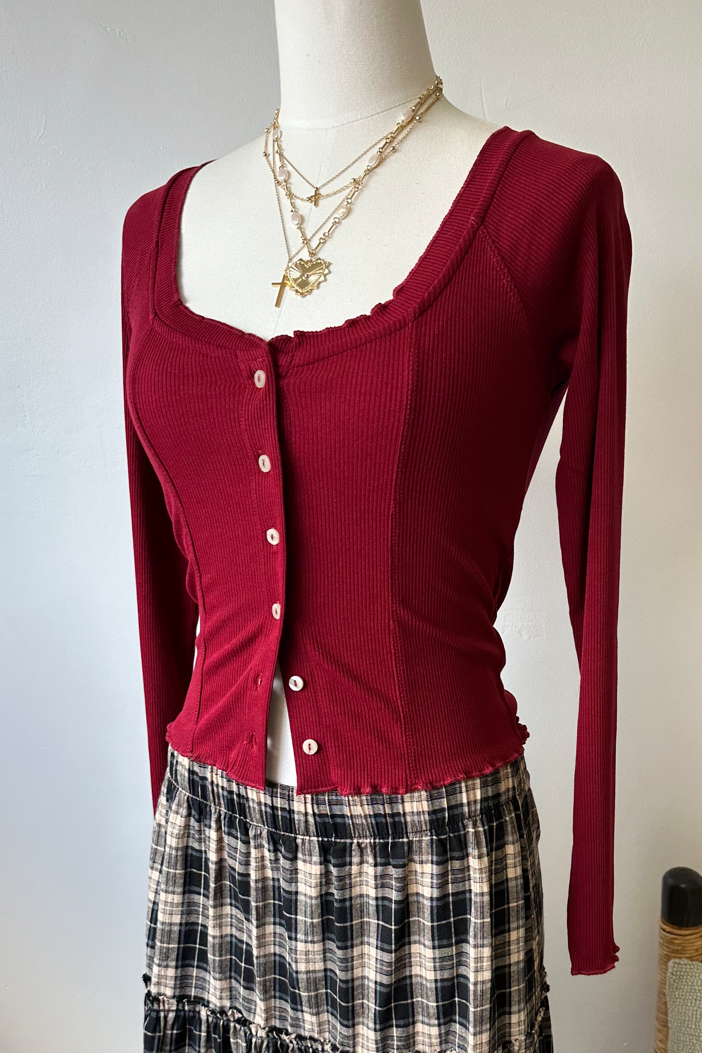 Button Up Long Sleeve Top