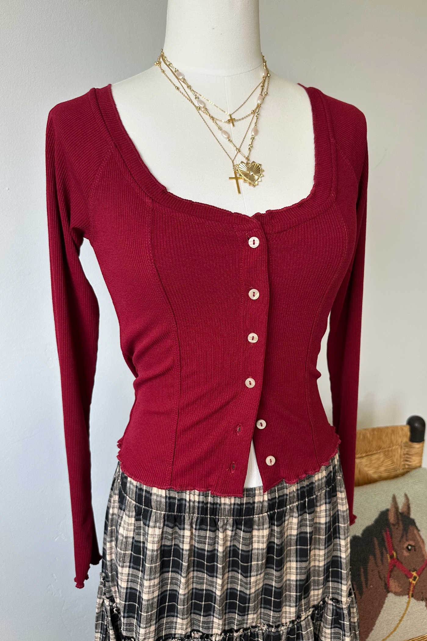 Button Up Long Sleeve Top