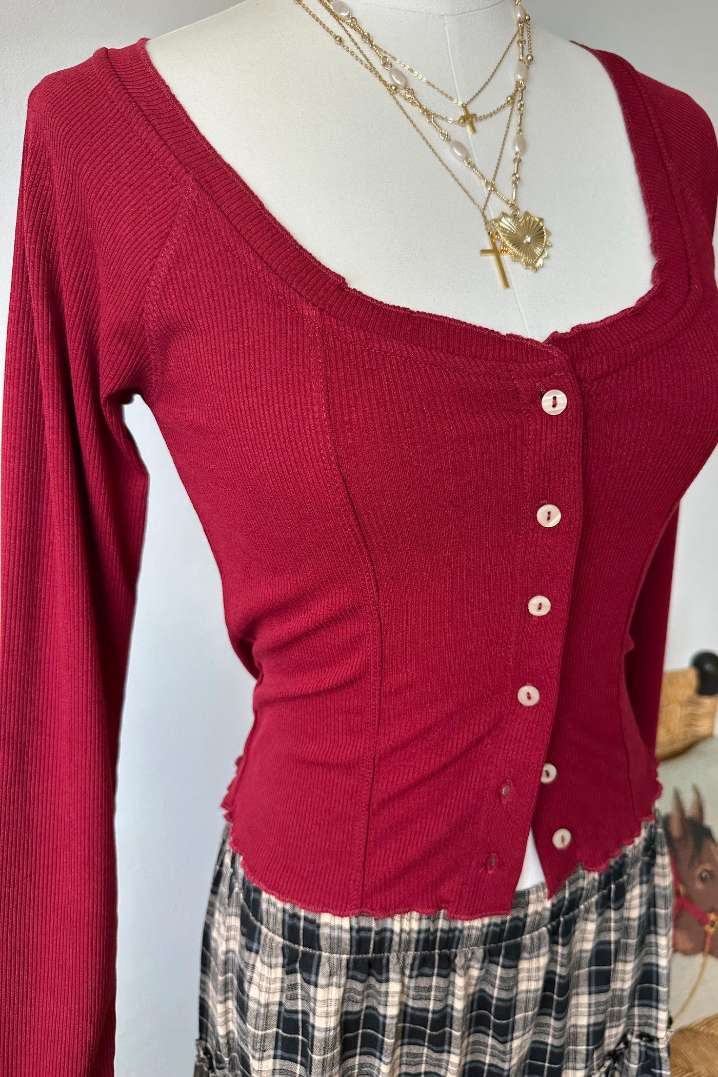 Button Up Long Sleeve Top