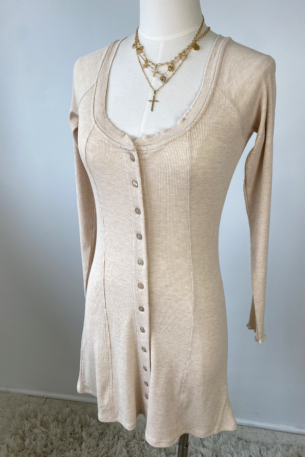 Button Up Long Sleeve Dress