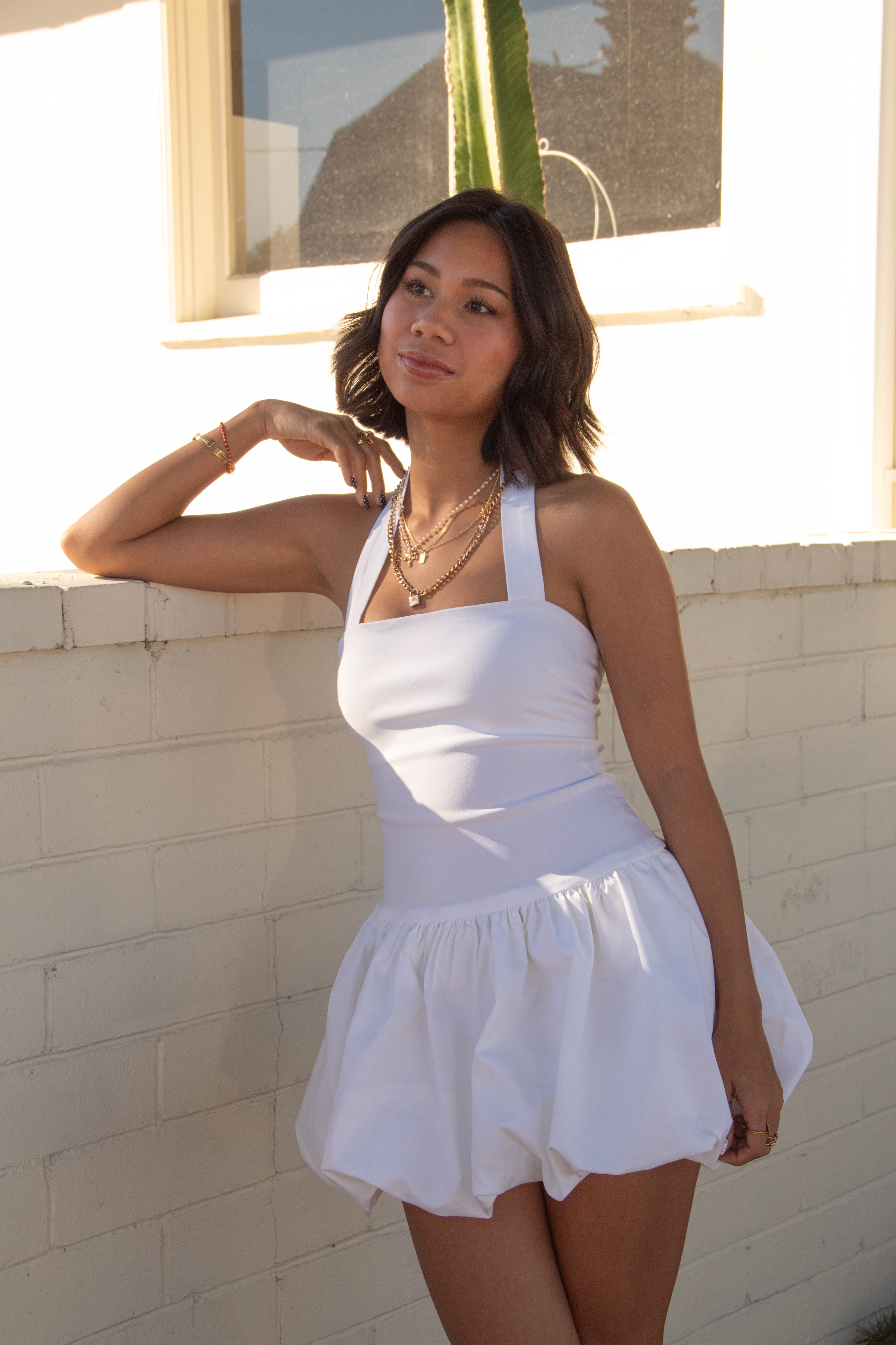 Halter Mini Bubble Dress