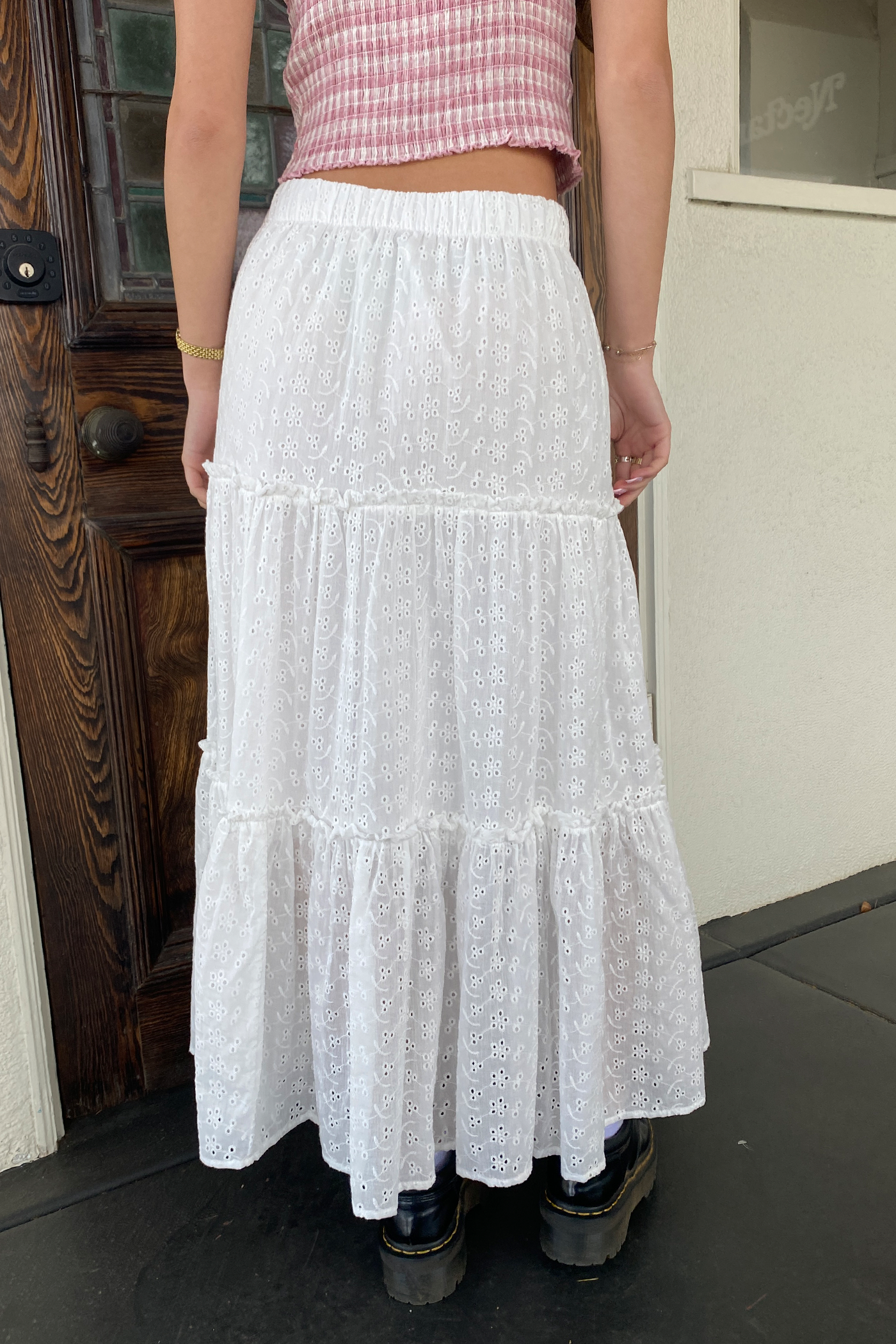 Eyelet Maxi Skirt