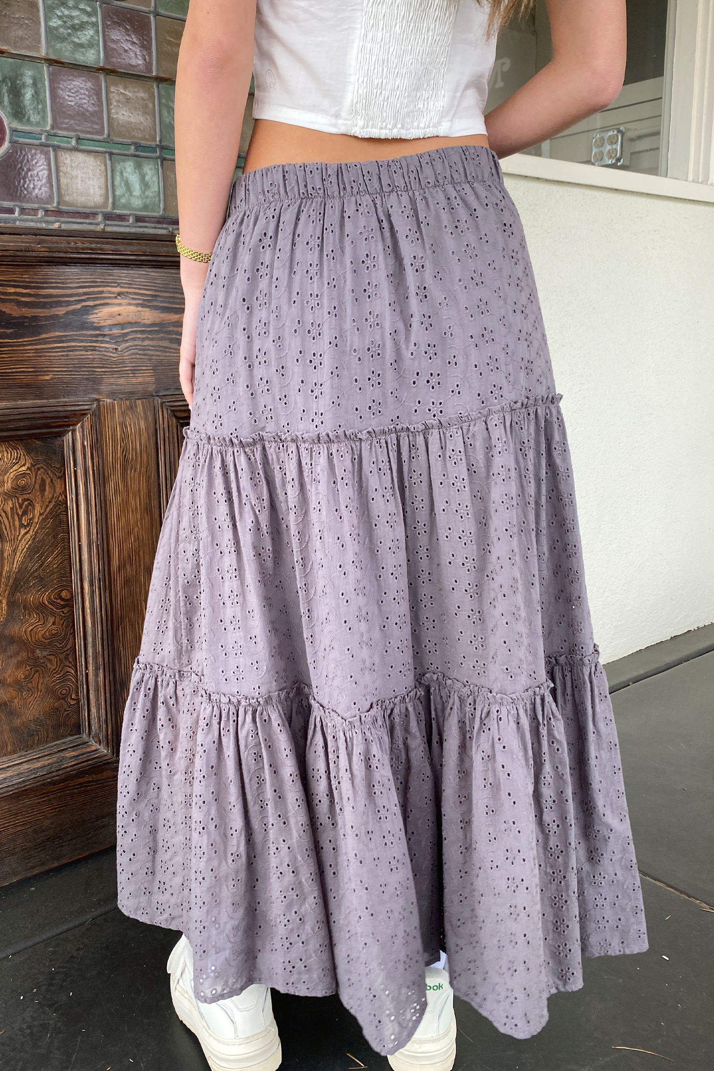 Eyelet Maxi Skirt