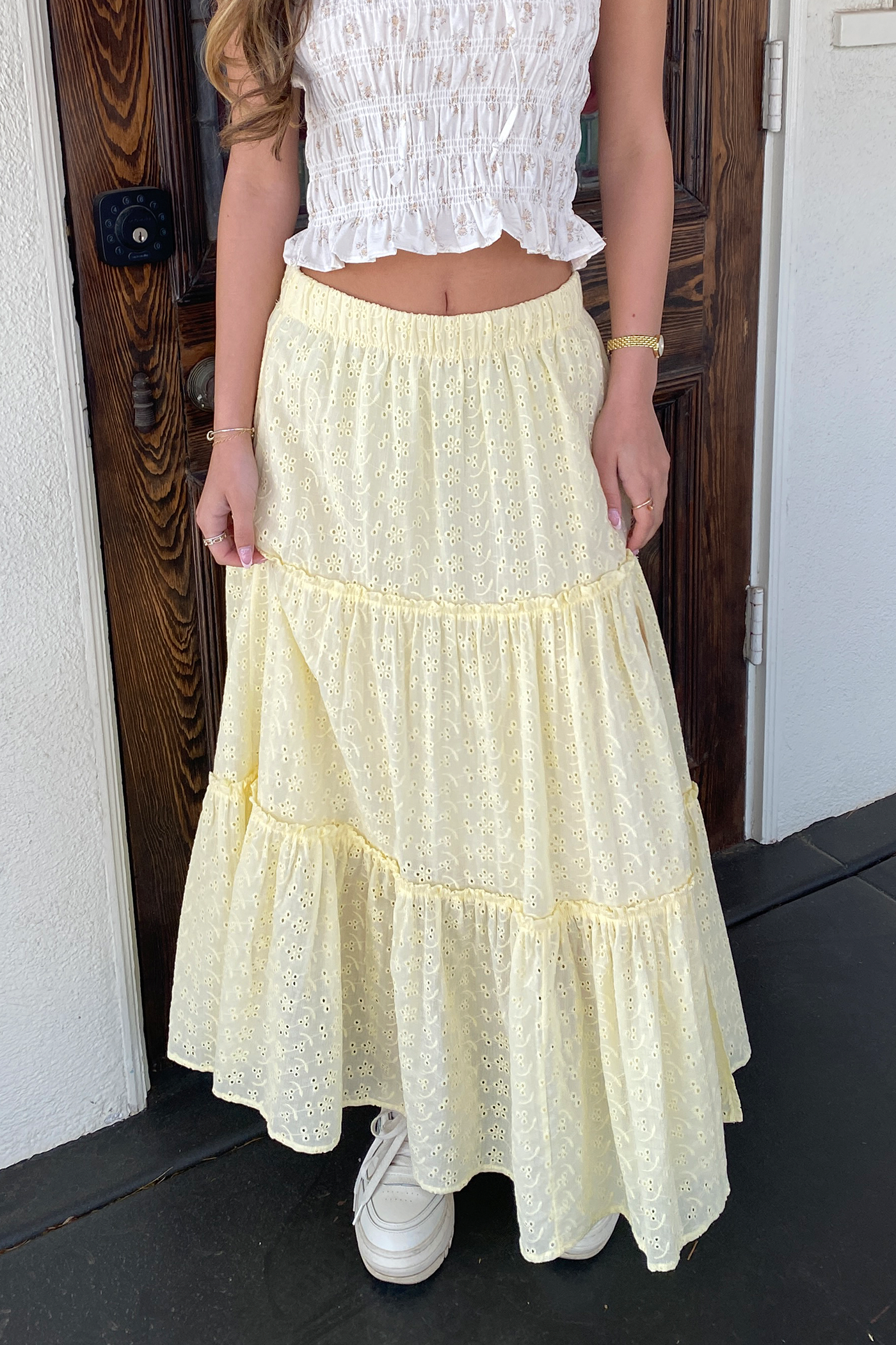 Eyelet Maxi Skirt