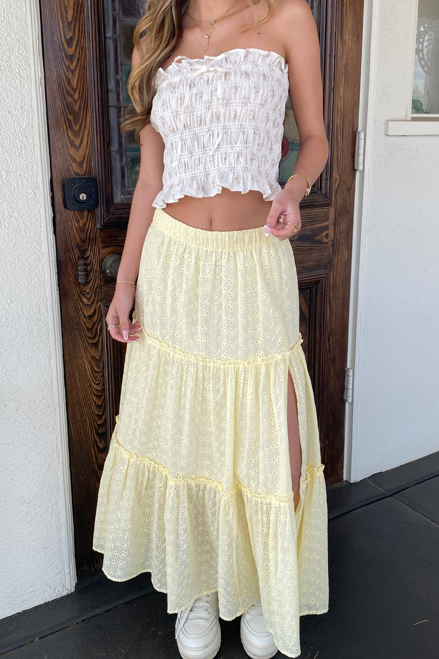 Eyelet Maxi Skirt