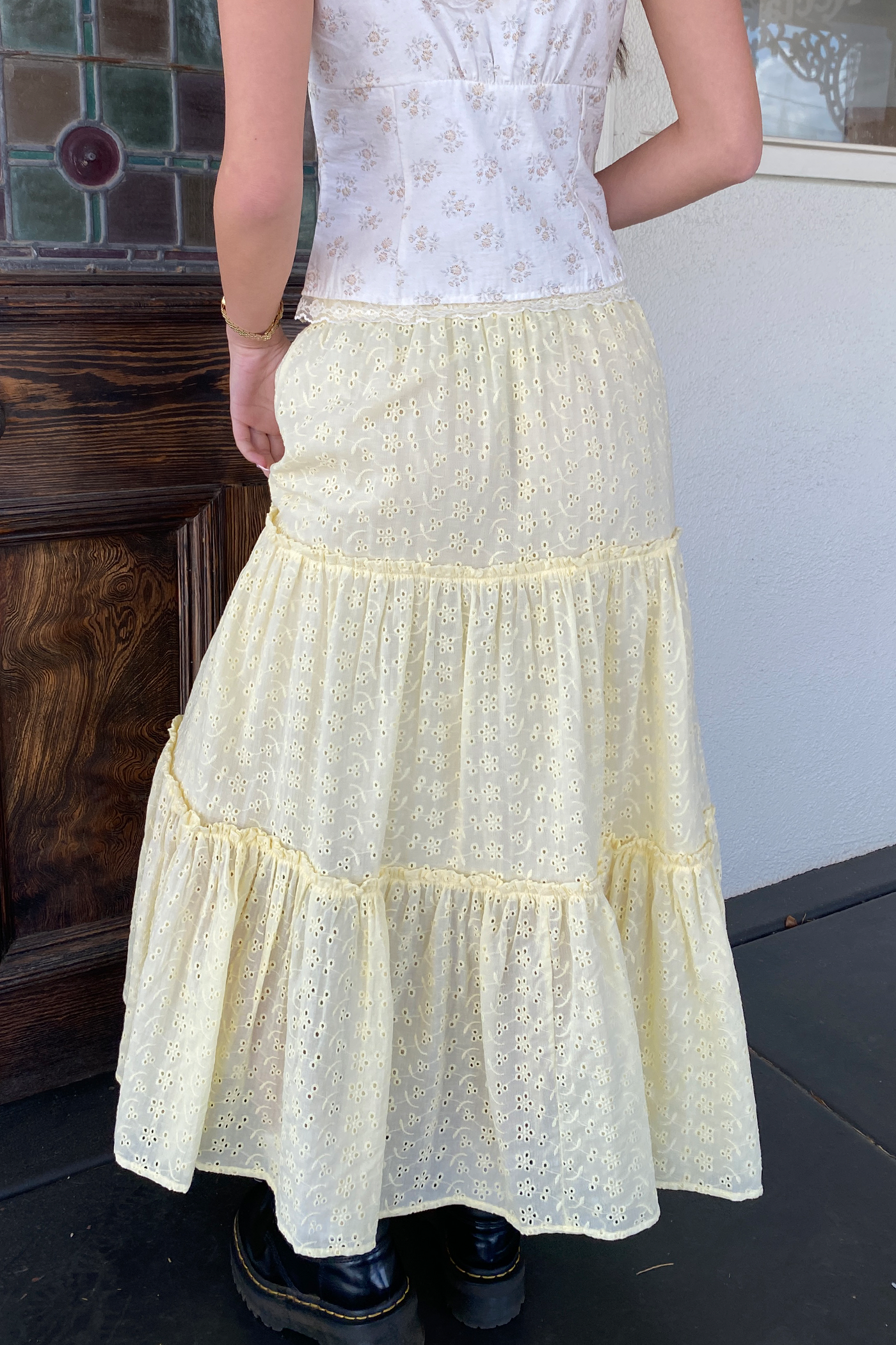 Eyelet Maxi Skirt