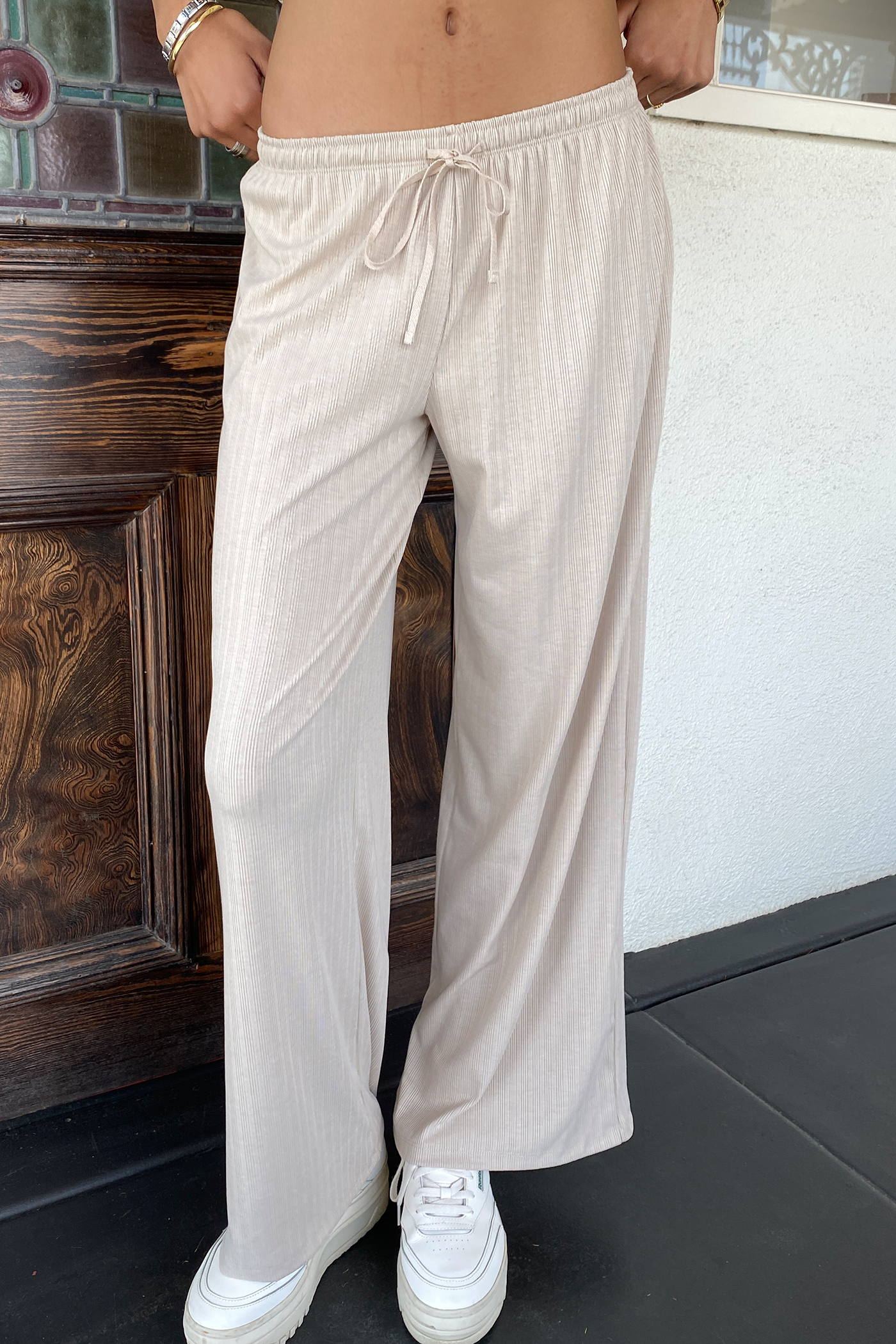 Wide Leg Ribbed Pants